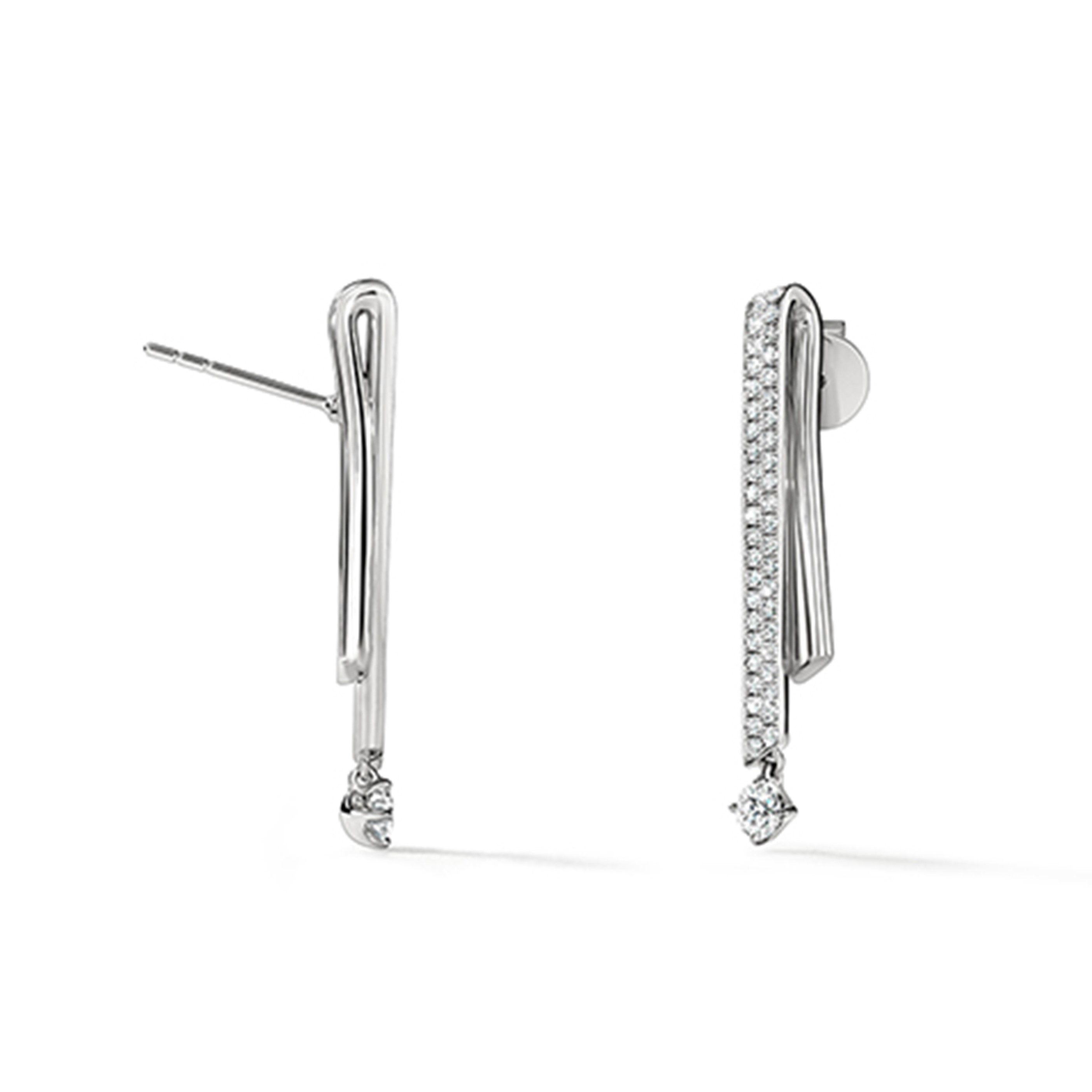 Hearts On Fire 18K White Gold Inside Out Diamond Flip Earrings