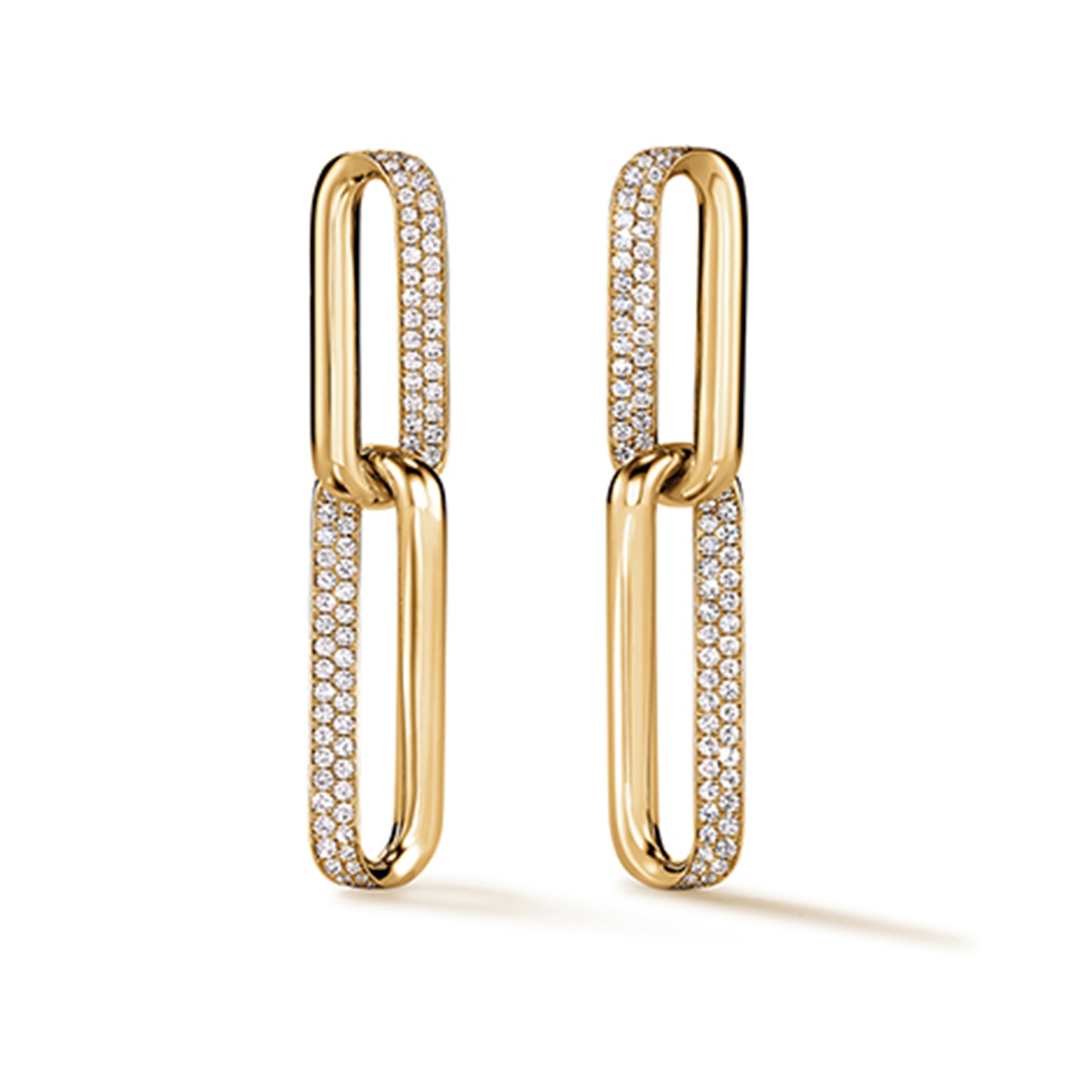 Hearts On Fire 18K Yellow Gold Inside-Out Diamond Link Earrings