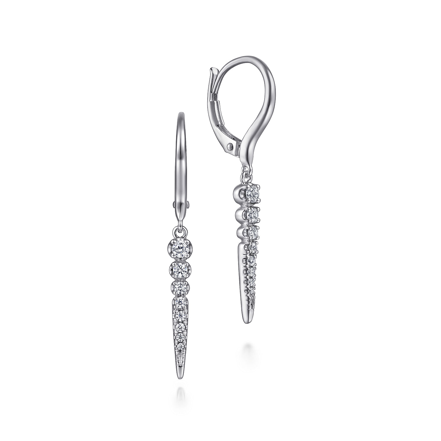 Gabriel & Co. 14K White Gold Diamond Spike Drop Earrings