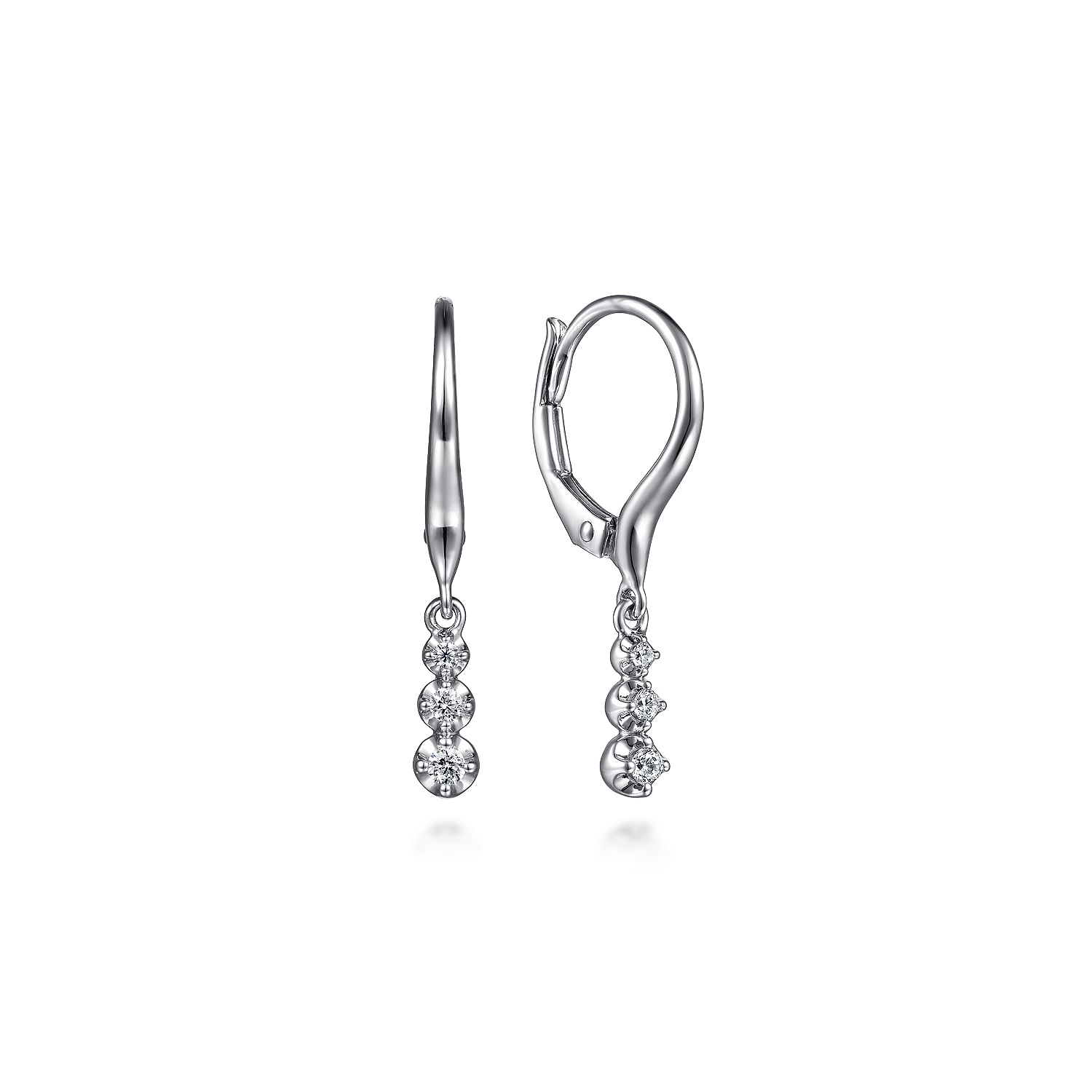 Gabriel & Co. 14K White Gold Lusso Diamond Drop Earrings