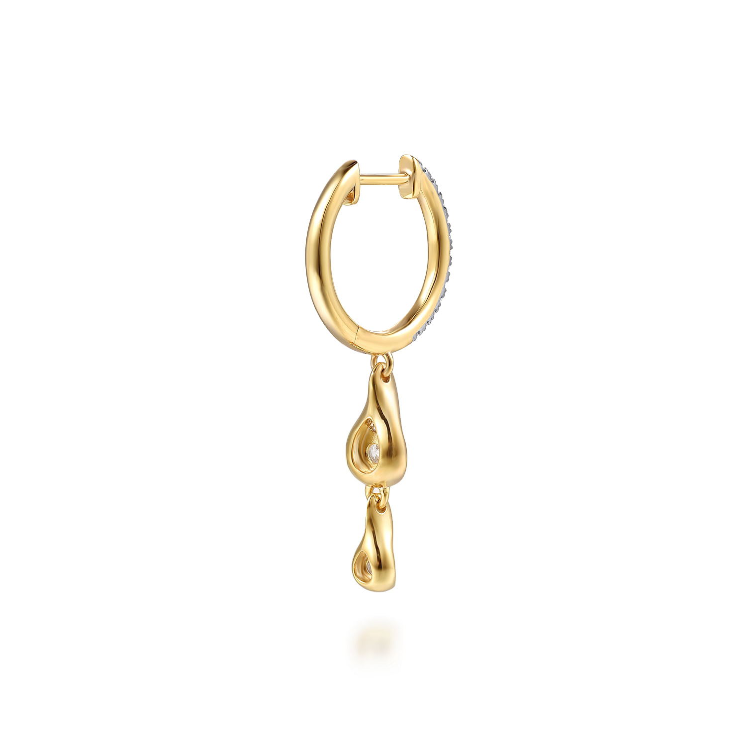 Gabriel & Co. 14K Yellow Gold Diamond Huggie Drop Earrings