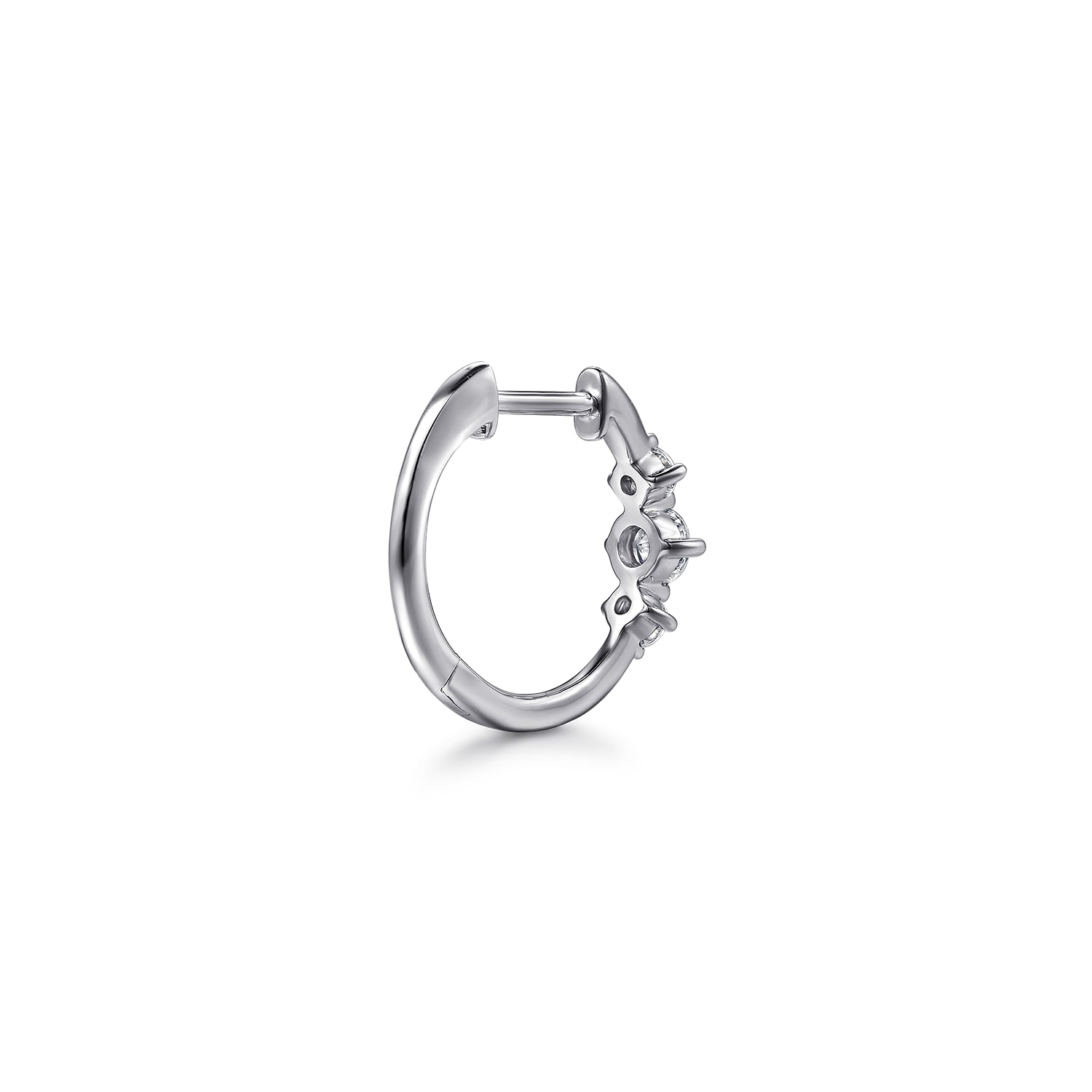 Gabriel & Co. 14K White Gold Lusso Diamond Accent Huggies