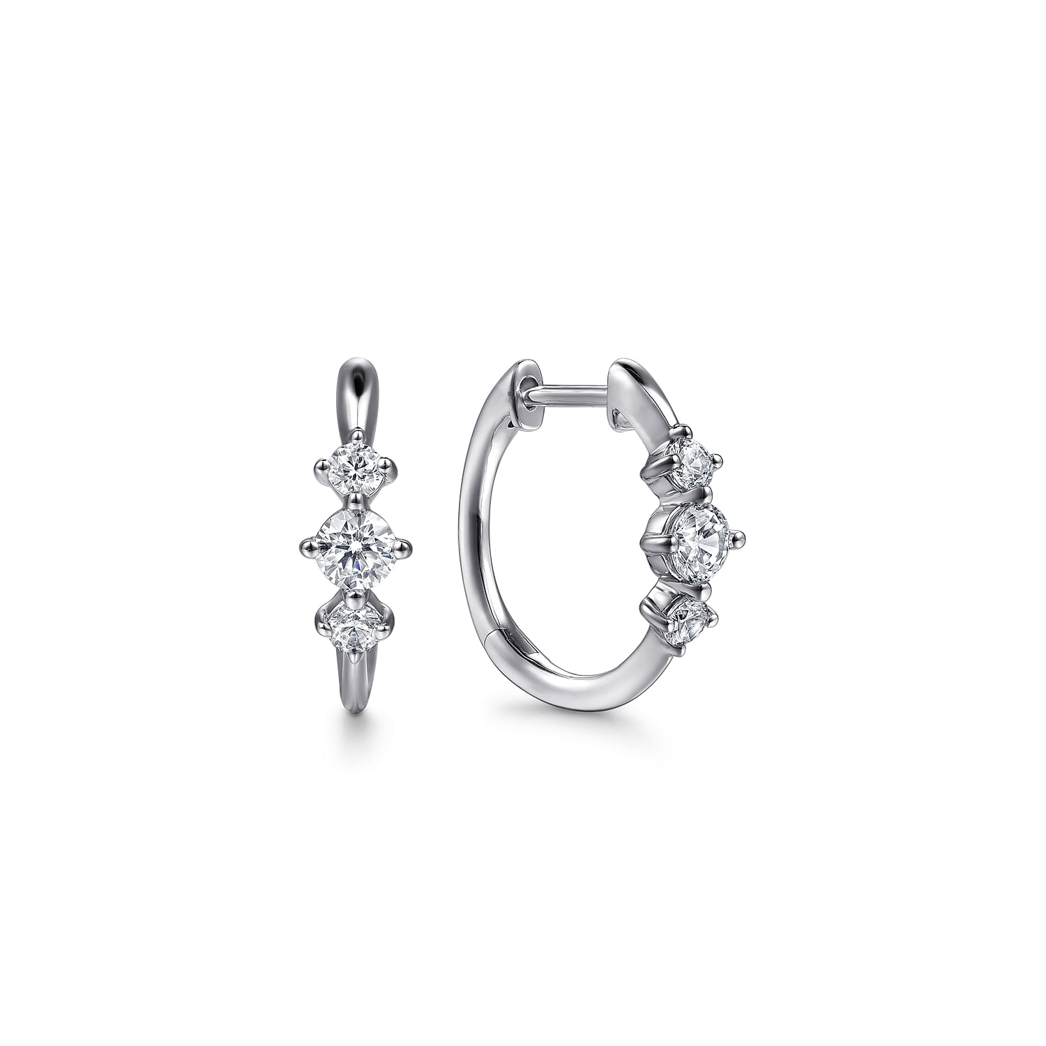 Gabriel & Co. 14K White Gold Lusso Diamond Accent Huggies