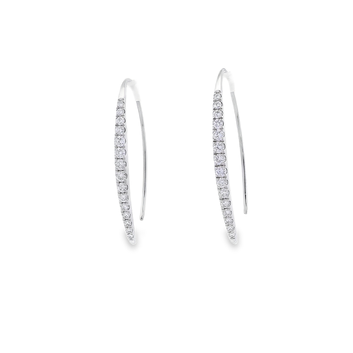 18K White Gold Diamond Threader Earrings
