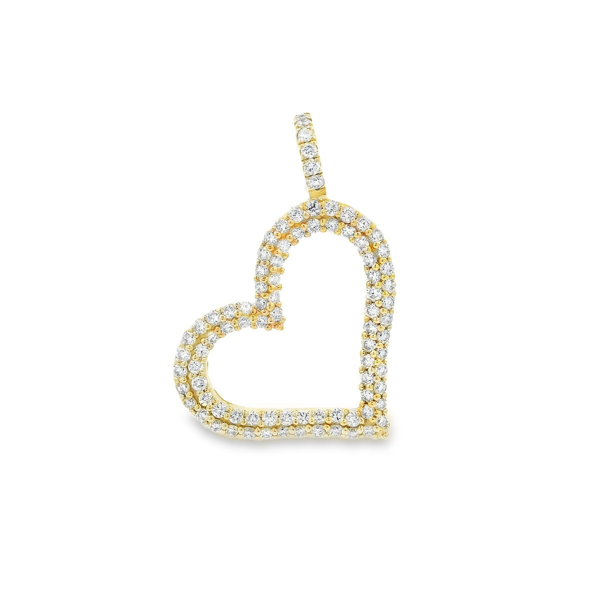 Rudolf Friedmann 14K Yellow Gold Pave Diamond Heart Pendant