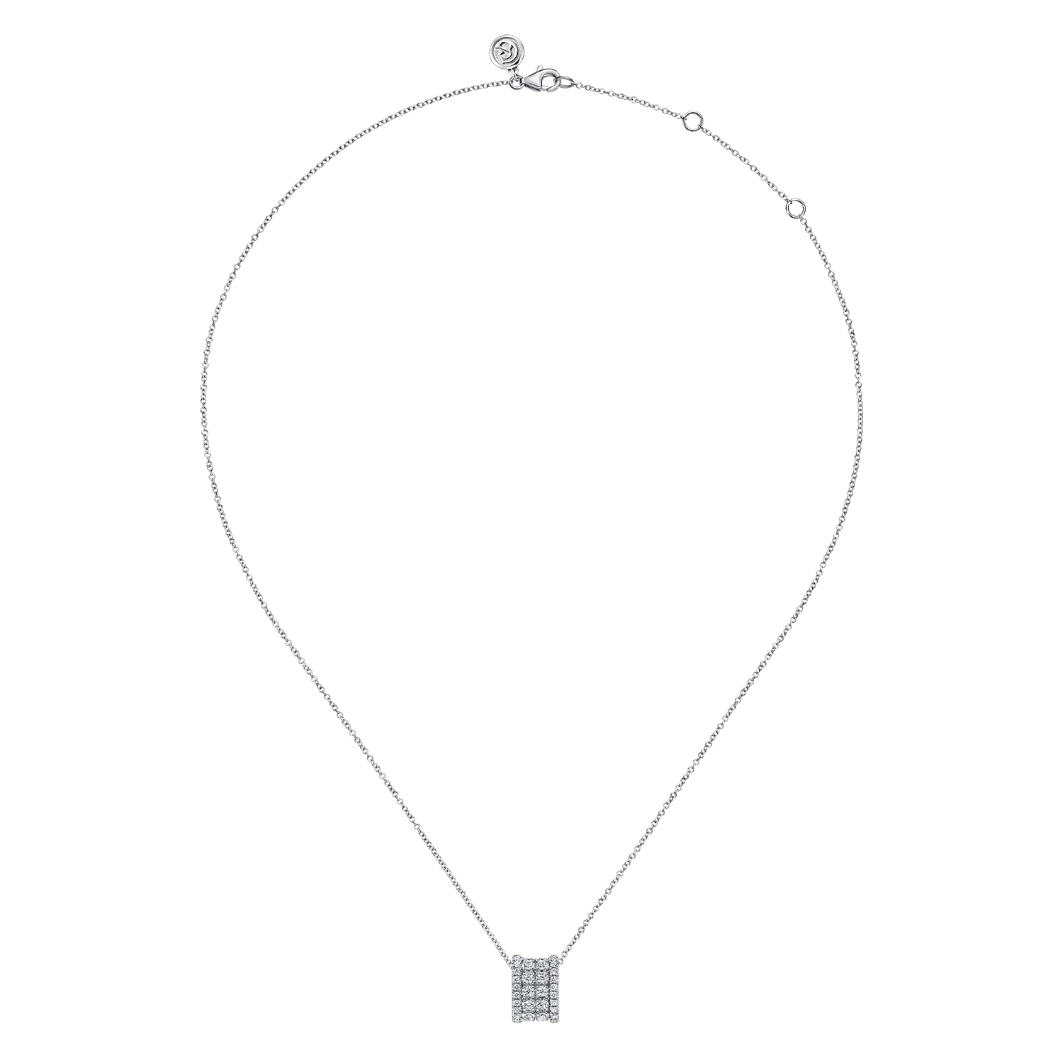 Gabriel & Co. 14K White Gold Lusso Diamond Slide Pendant