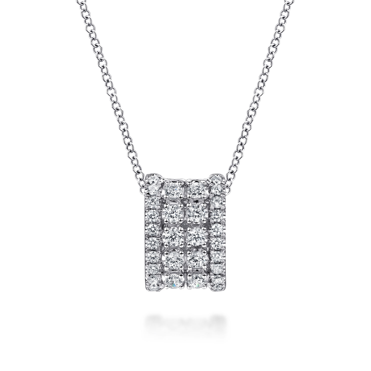 Gabriel & Co. 14K White Gold Lusso Diamond Slide Pendant