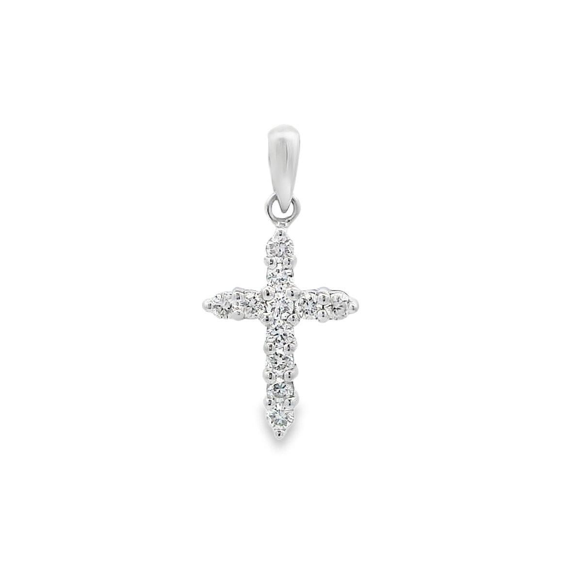 18K White Gold 1/4-Carat Diamond Cross