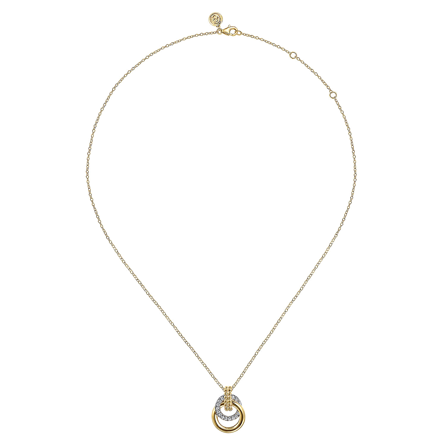 Gabriel & Co. 14K Two-Tone Bujukan Diamond Circles Pendant