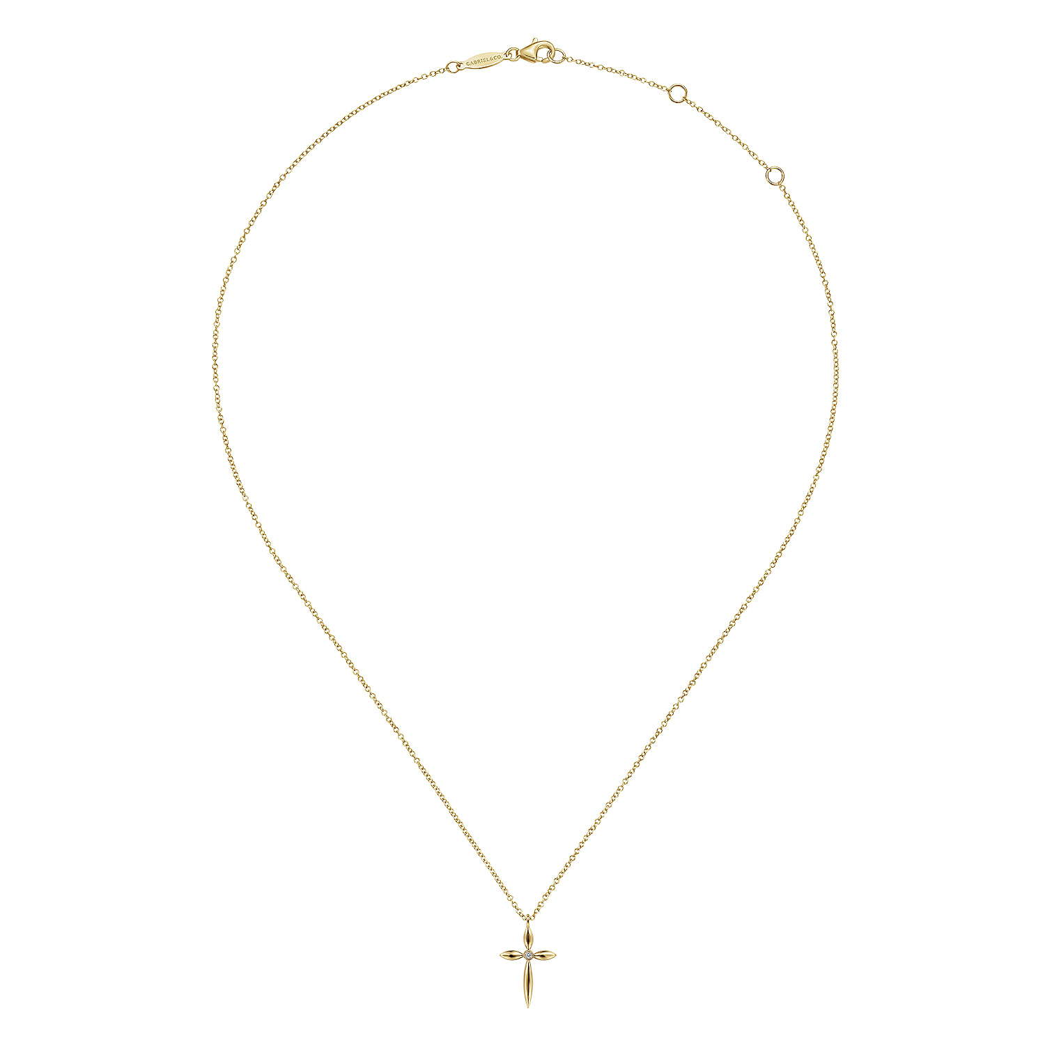 Gabriel & Co. 14K Yellow Gold Diamond Cross Pendant