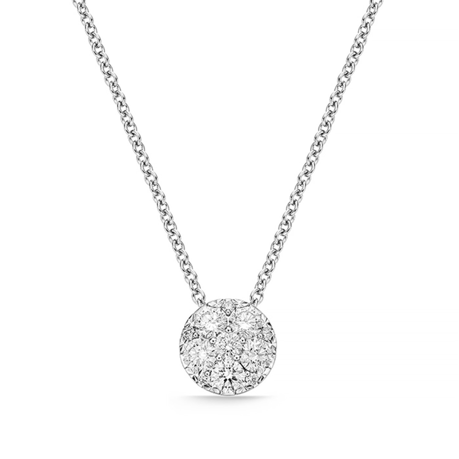 Memoire 18K White Gold Harmony Diamond Cluster Pendant
