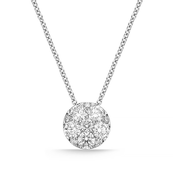 Memoire 18K White Gold 1-Carat Harmony Diamond Cluster Pendant