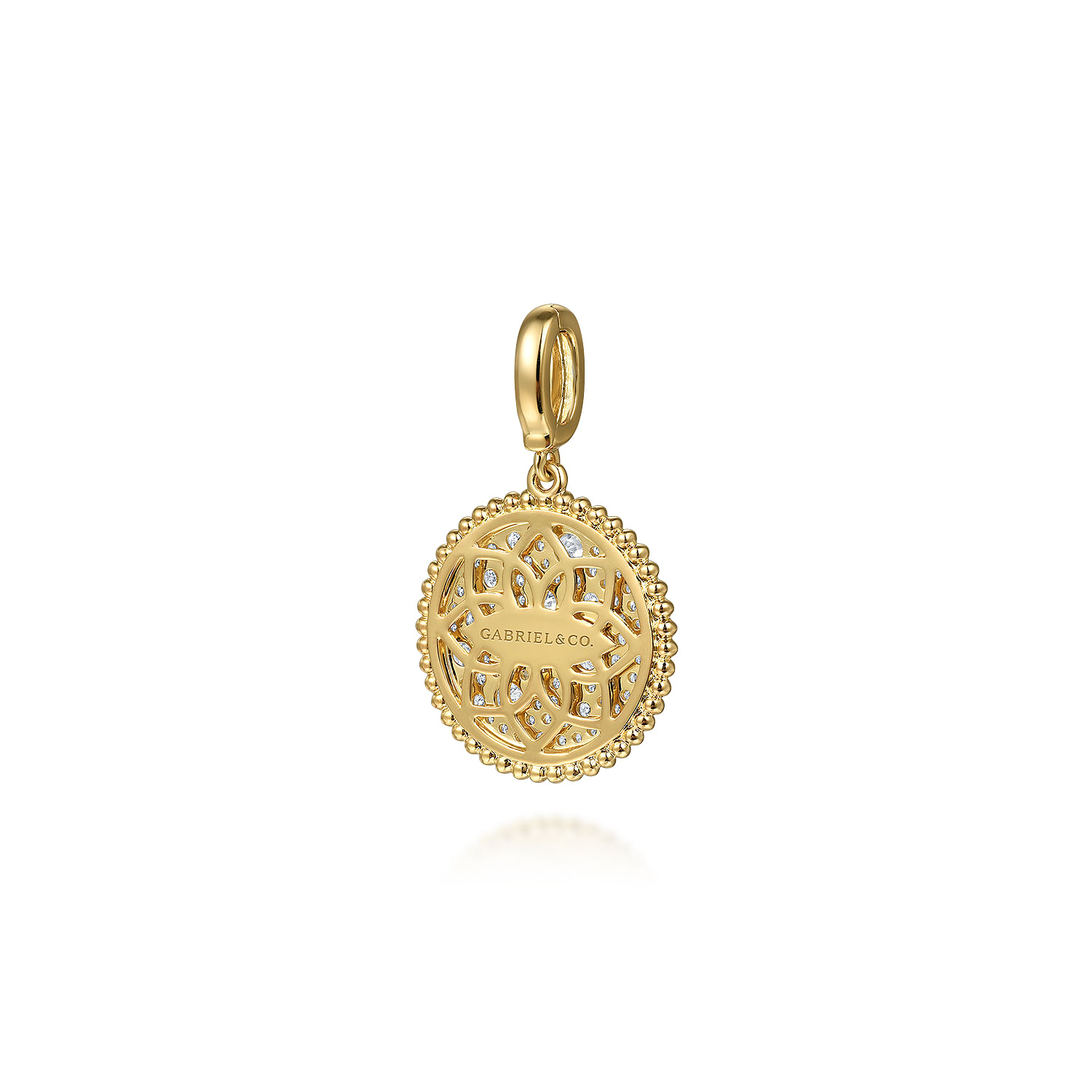 Gabriel & Co. 14K Yellow Gold Pave Bujukan Diamond Medallion