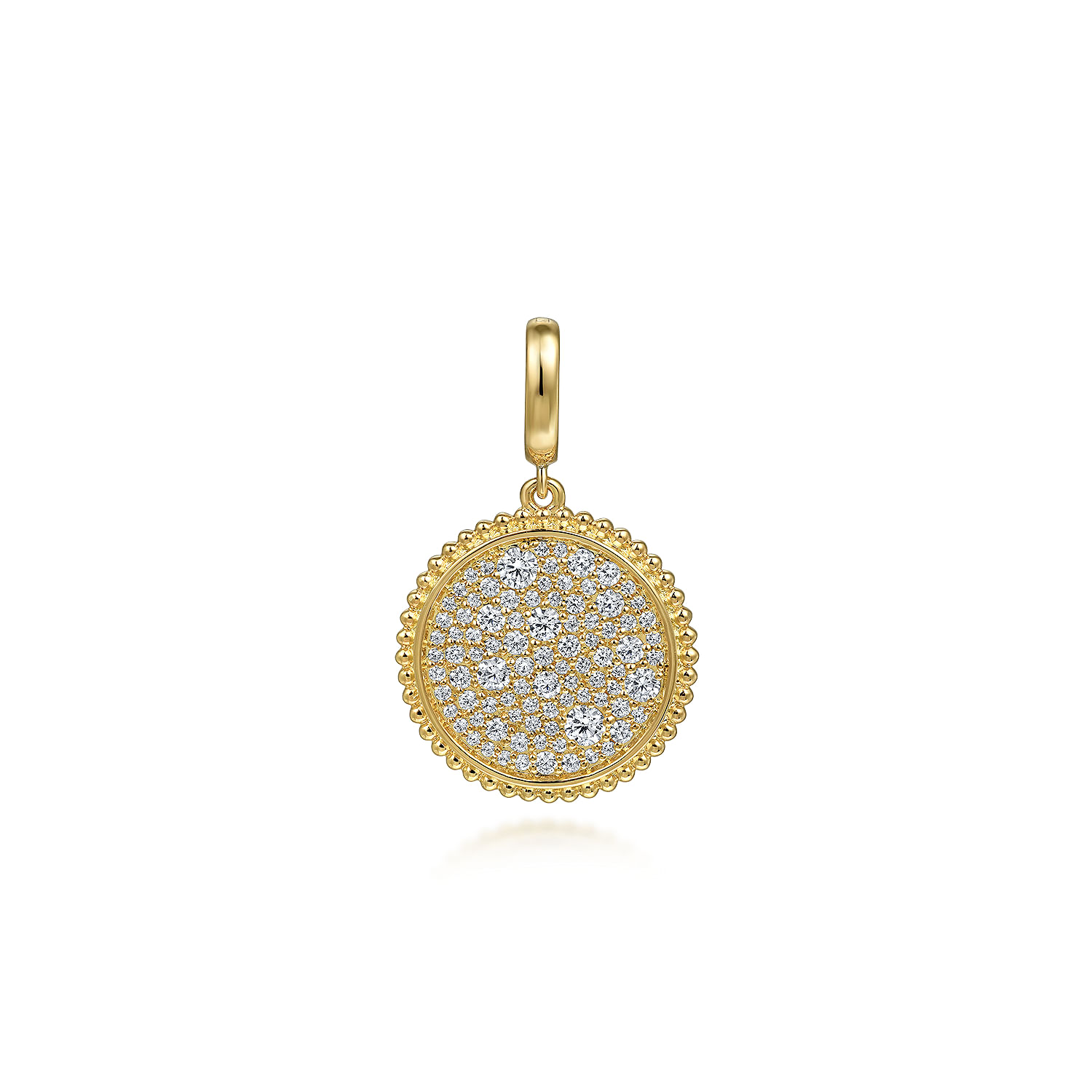 Gabriel & Co. 14K Yellow Gold Pave Bujukan Diamond Medallion