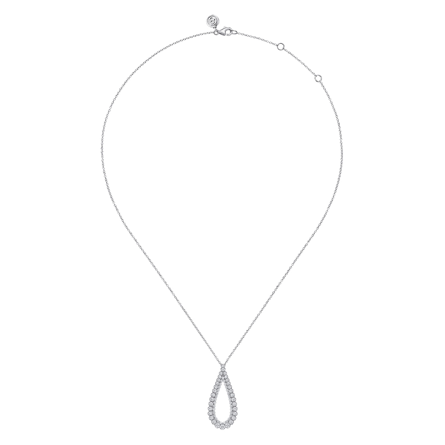 Gabriel & Co. 14K White Gold Diamond Teardrop Drop Pendant