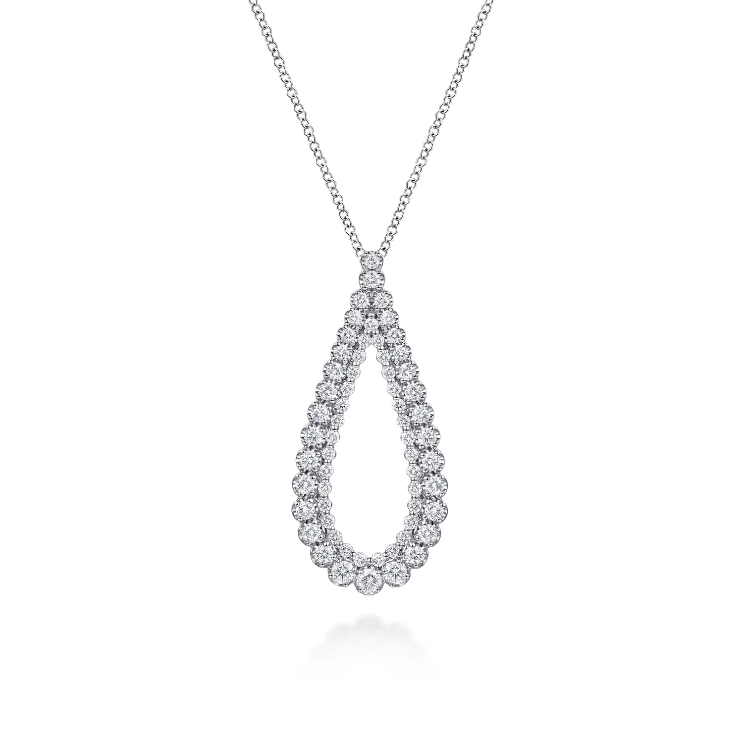 Gabriel & Co. 14K White Gold Diamond Teardrop Drop Pendant