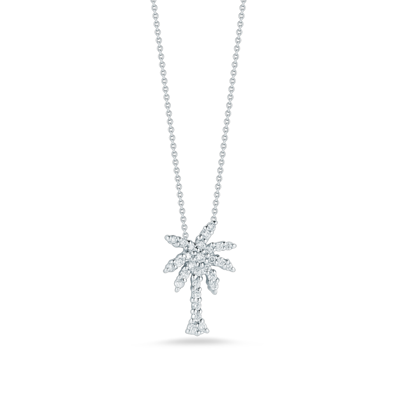 Roberto Coin 18K White Gold Tiny Treasures Small Diamond Palm Tree Pendant