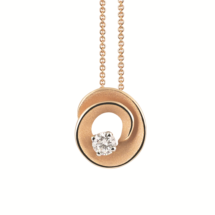 Cammilli 18K Dune Assolo Orange Apricot Gold Diamond Pendant