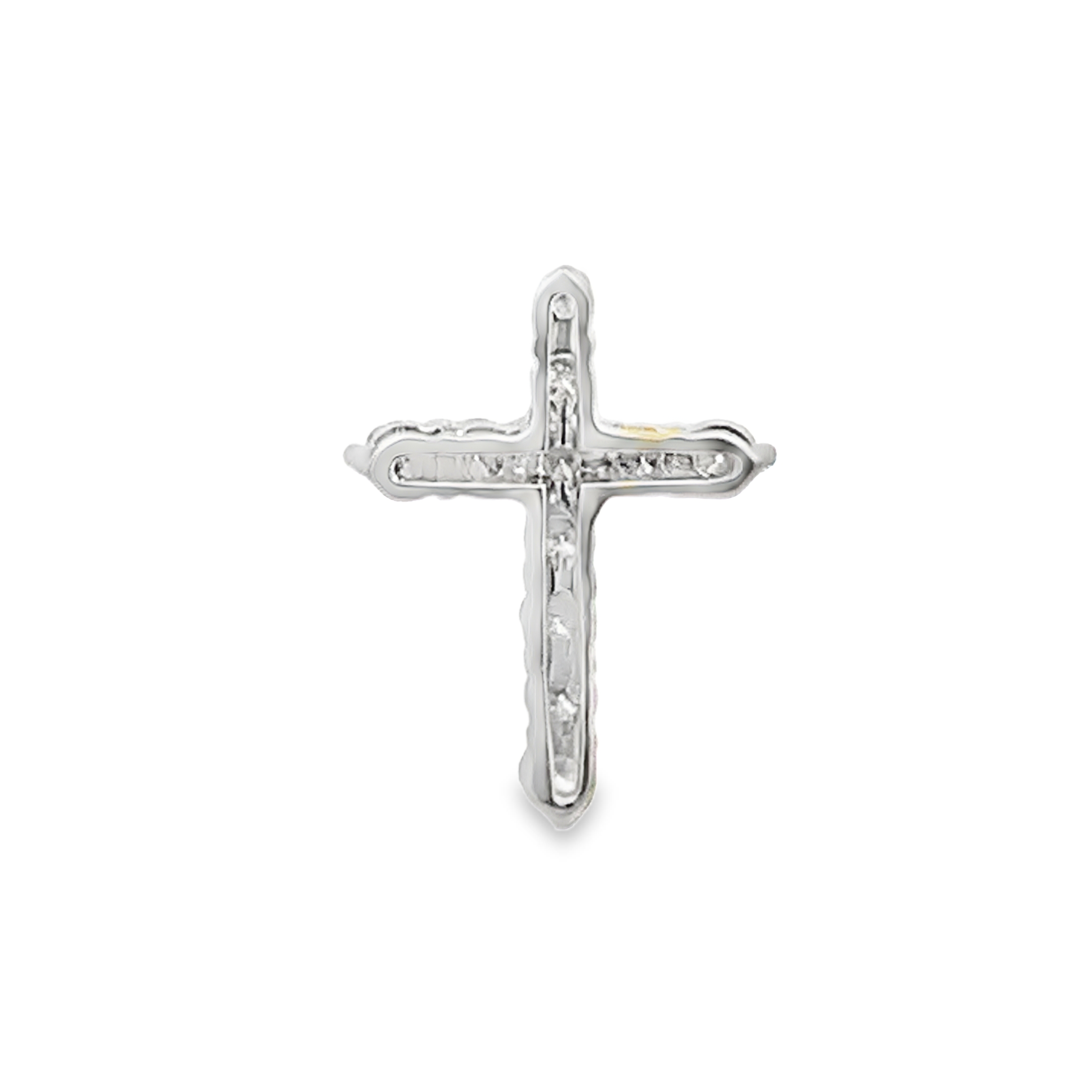 18K White Gold 0.5 Carat Diamond Cross Pendant