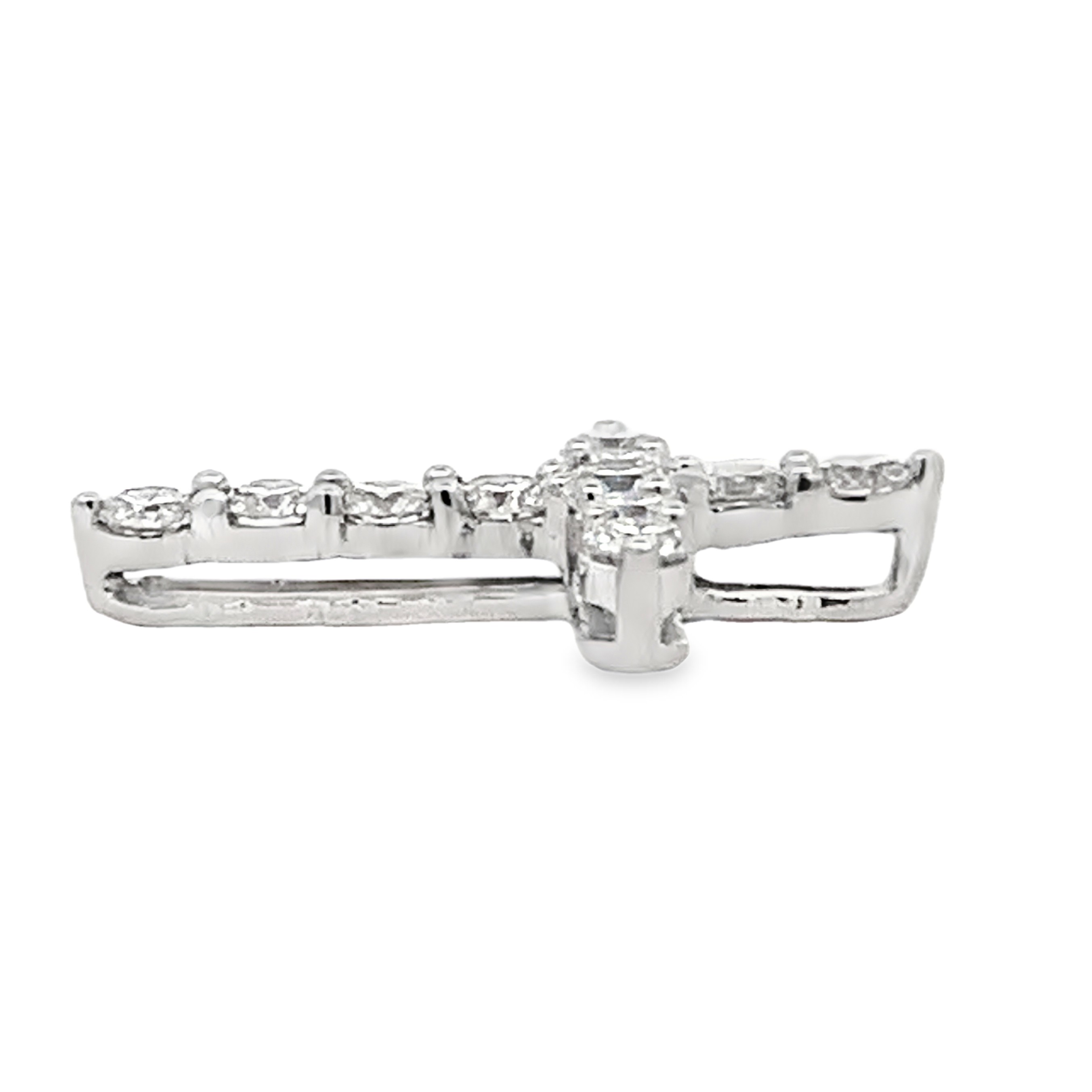 18K White Gold 0.5 Carat Diamond Cross Pendant