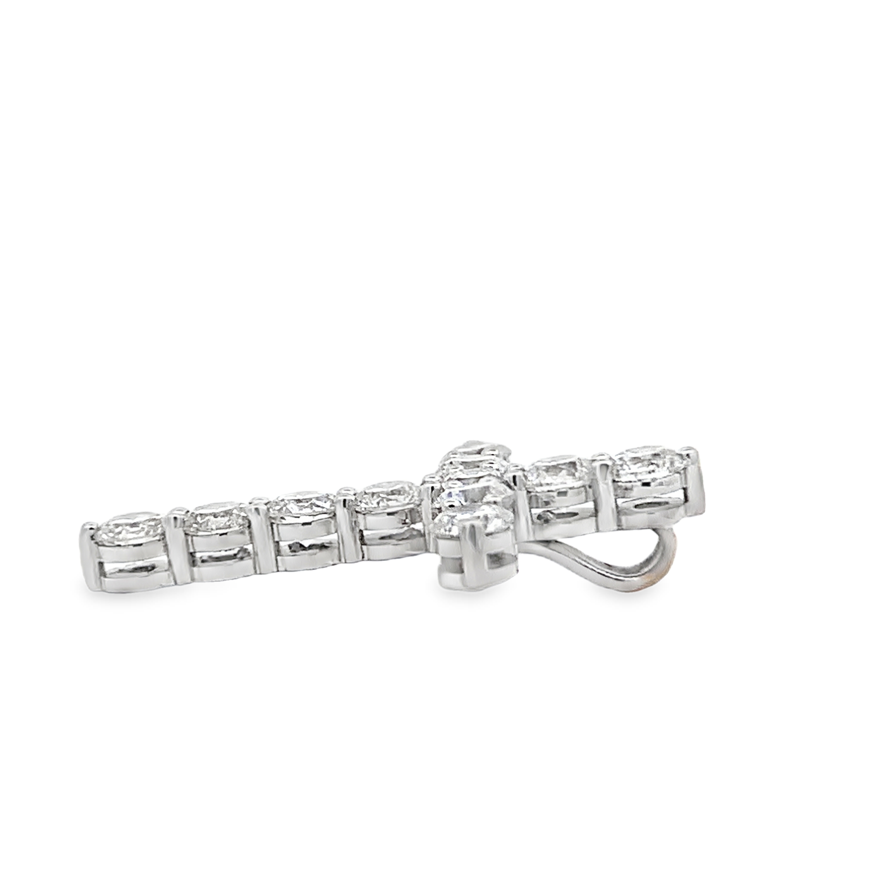 18K White Gold Diamond Cross Pendant