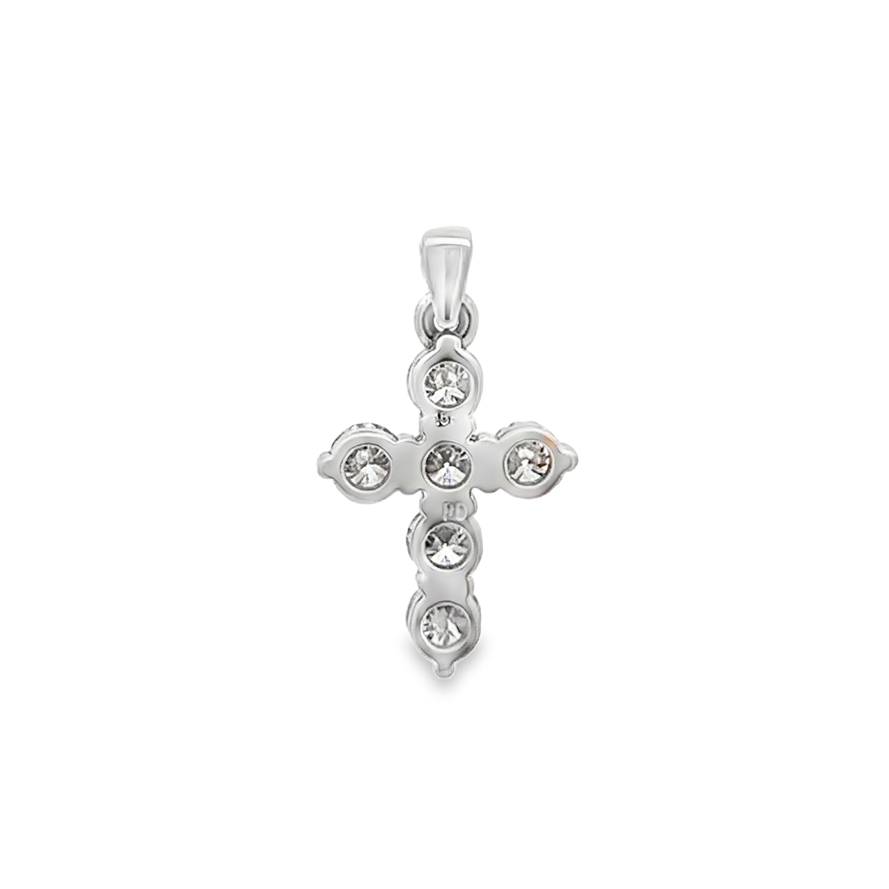 18K White Gold Diamond Cross Pendant