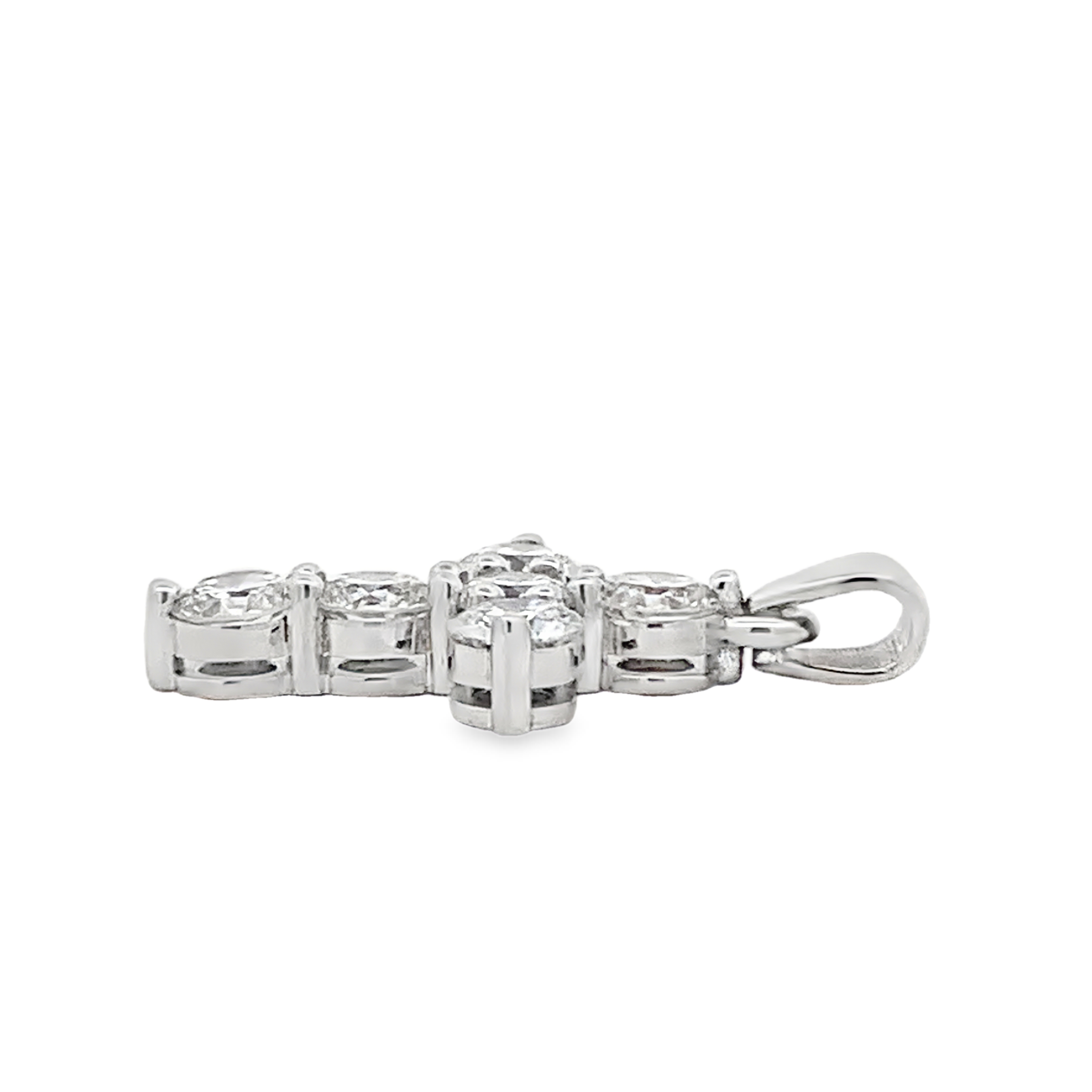 18K White Gold Diamond Cross Pendant