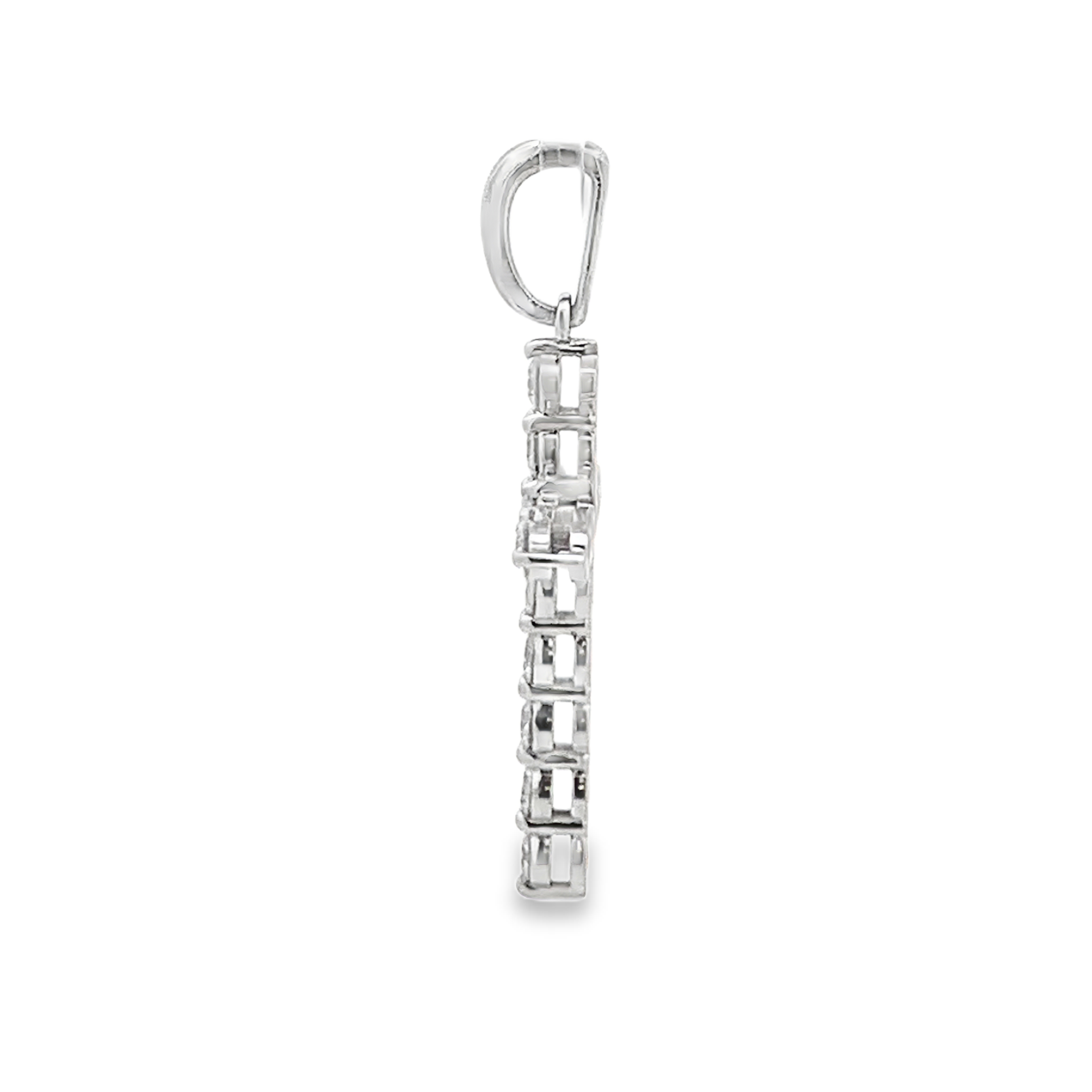 18K White Gold Diamond Cross Pendant