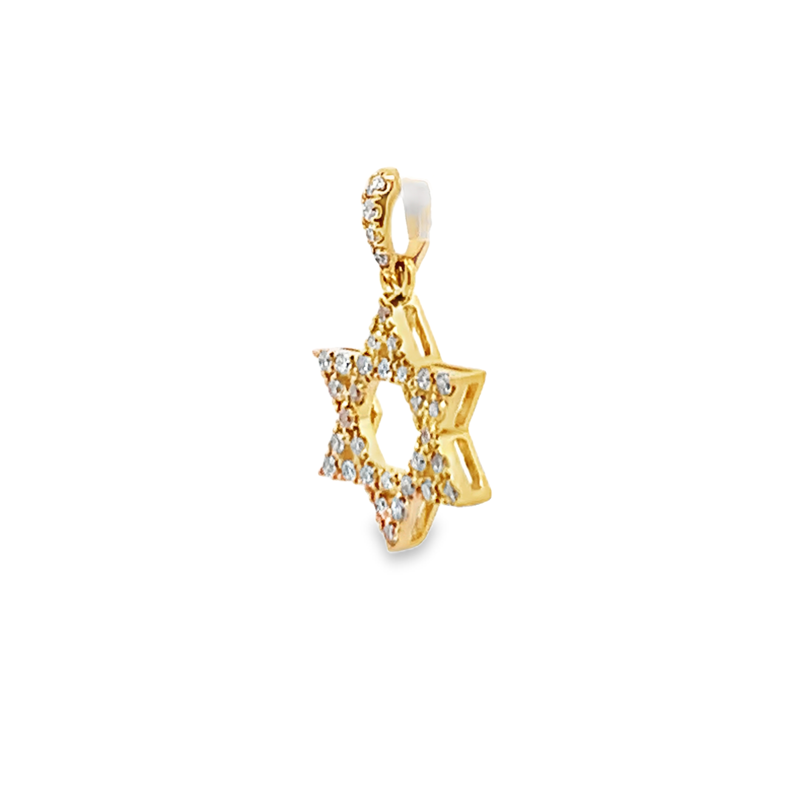 18K Yellow Gold Small Diamond Star of David Pendant