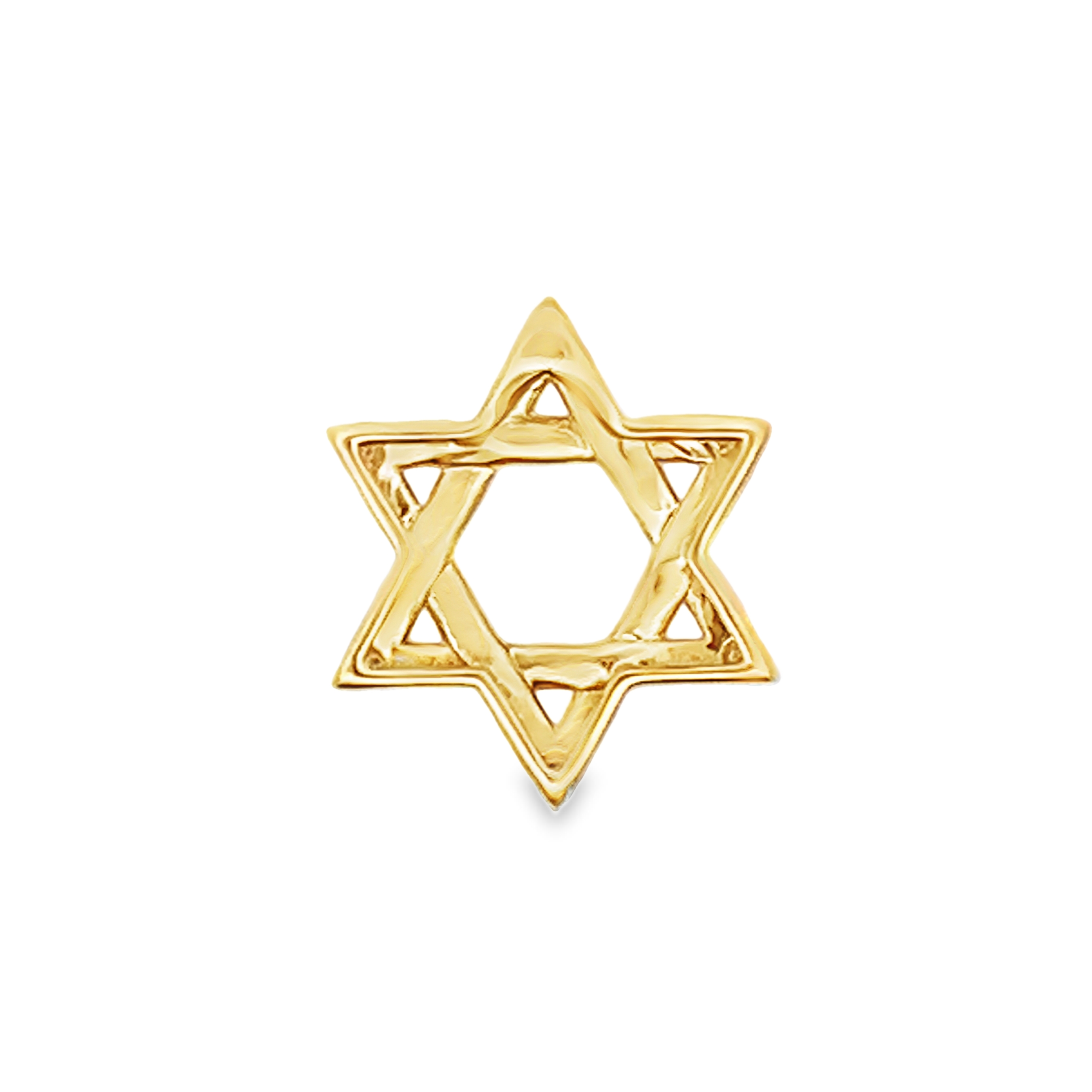 18K Yellow Gold Star of David Slide Pendant with Diamonds