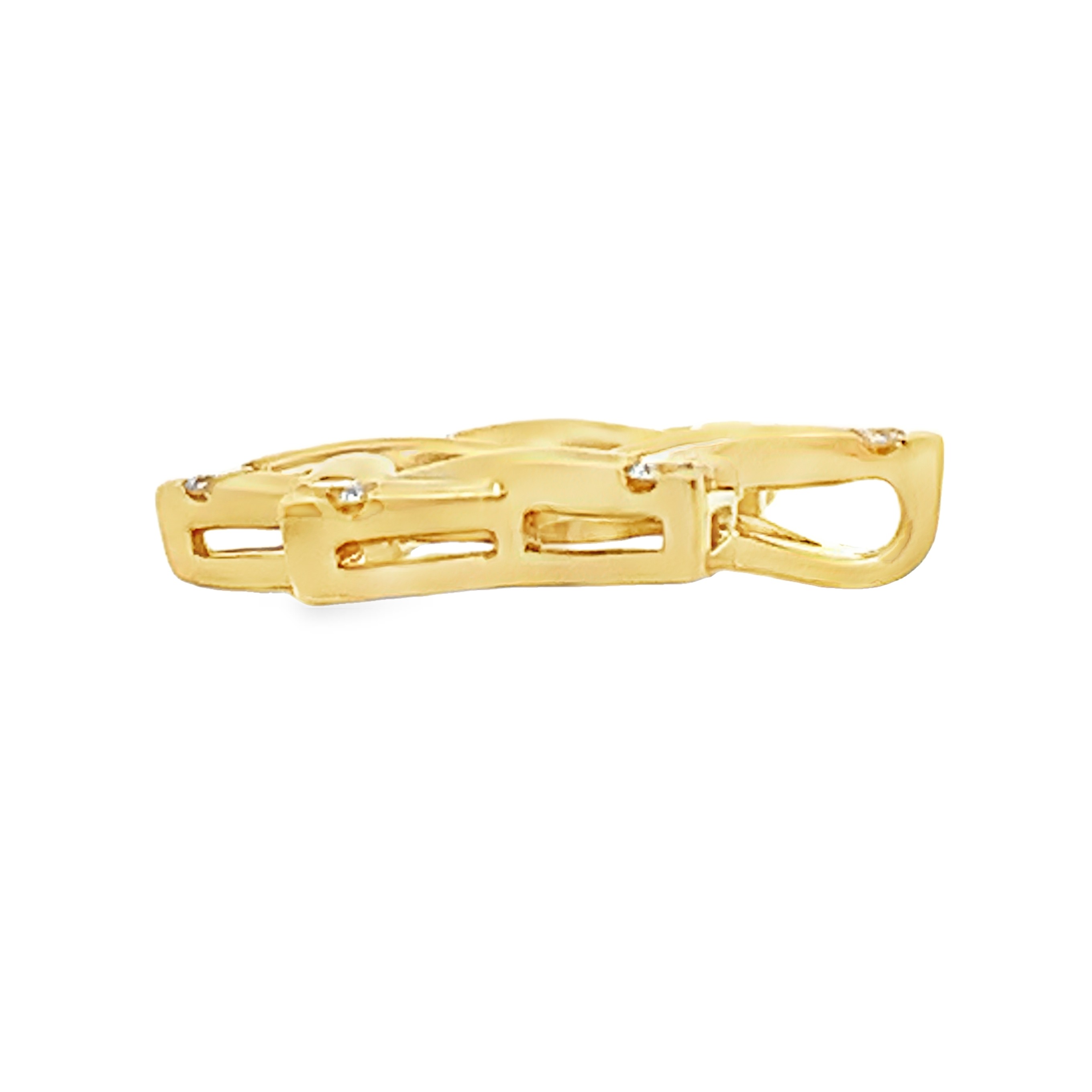 18K Yellow Gold Star of David Slide Pendant with Diamonds