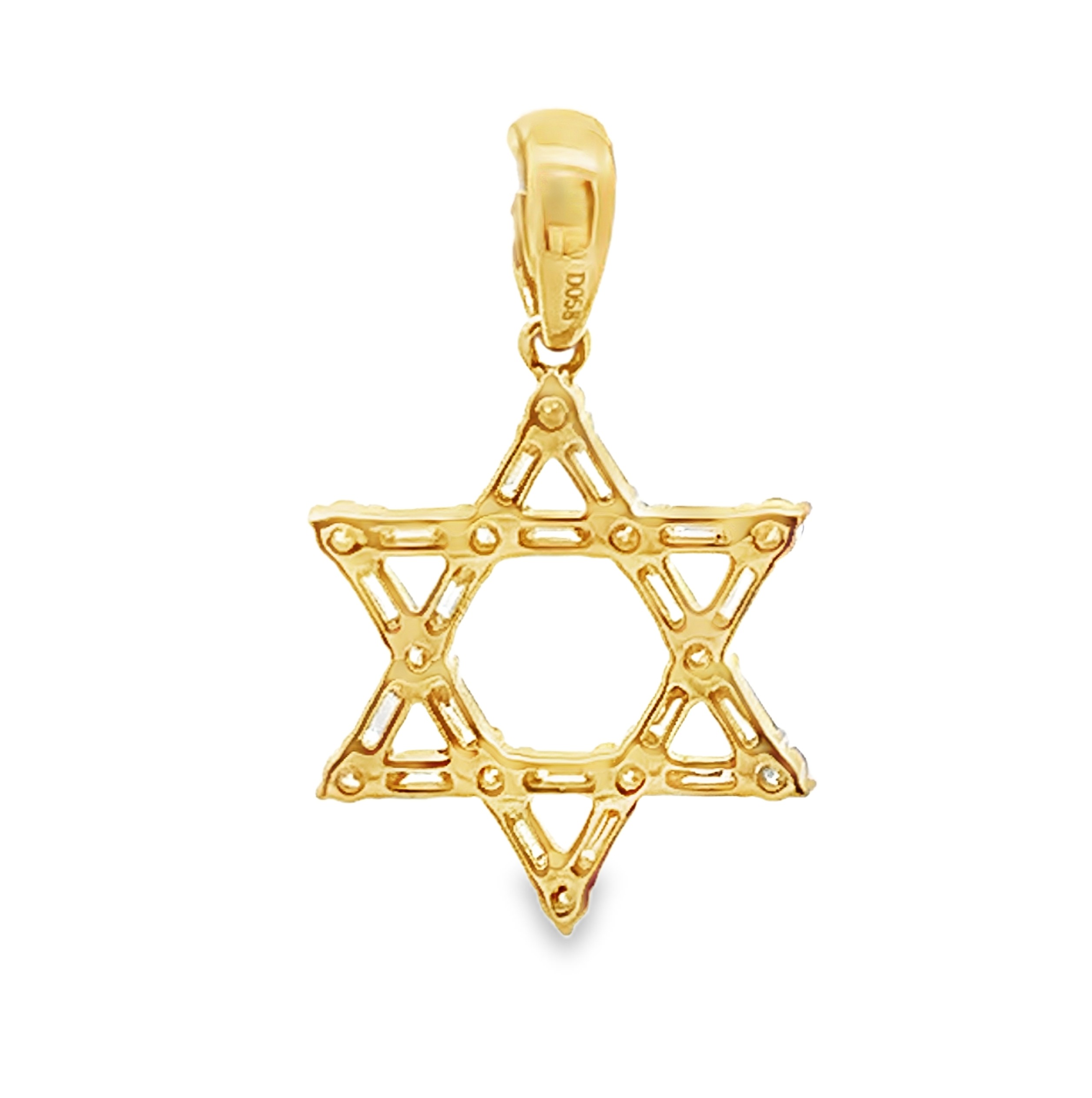 18K Yellow Gold Diamond Star of David Pendant