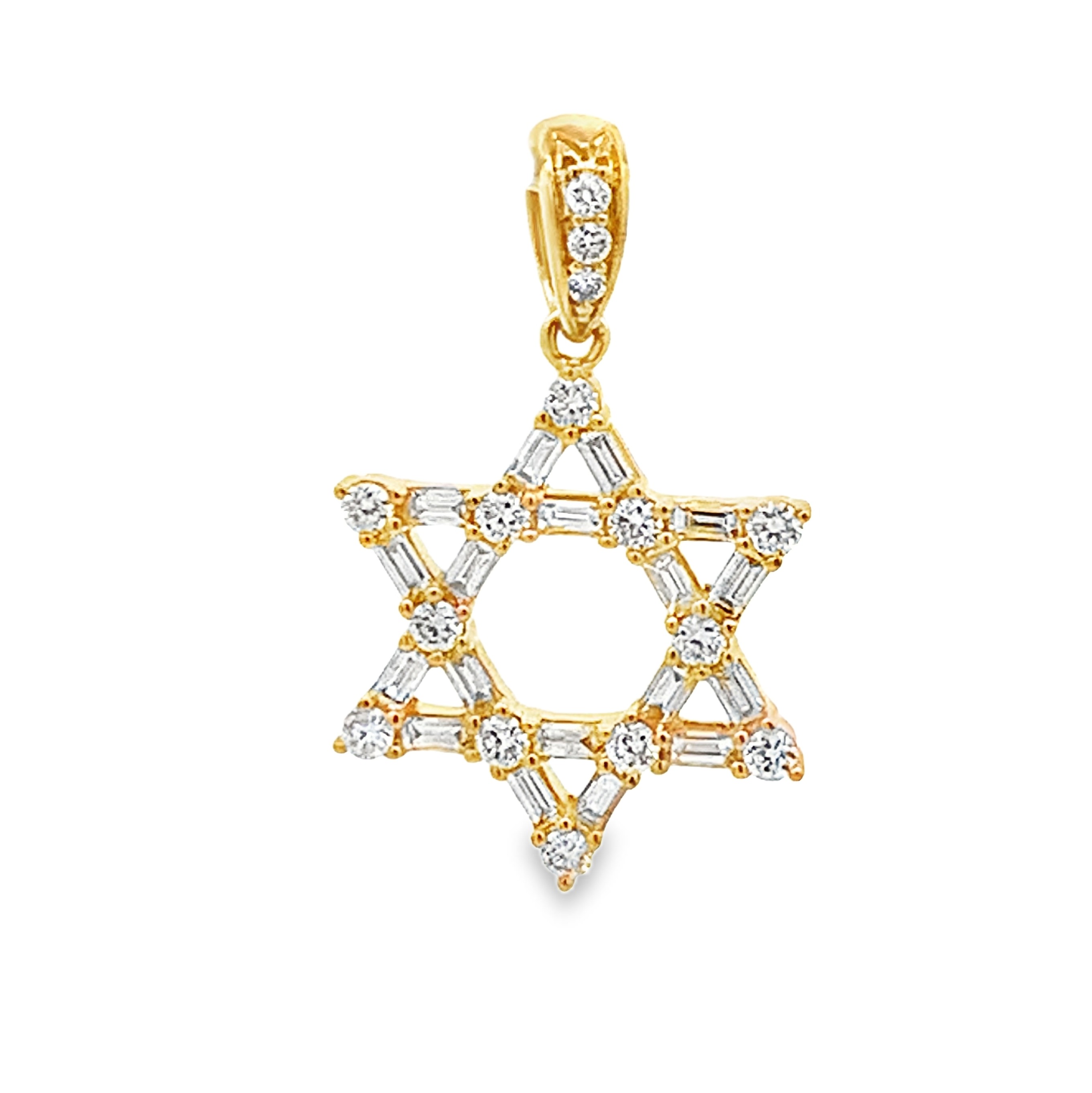 18K Yellow Gold Diamond Star of David Pendant