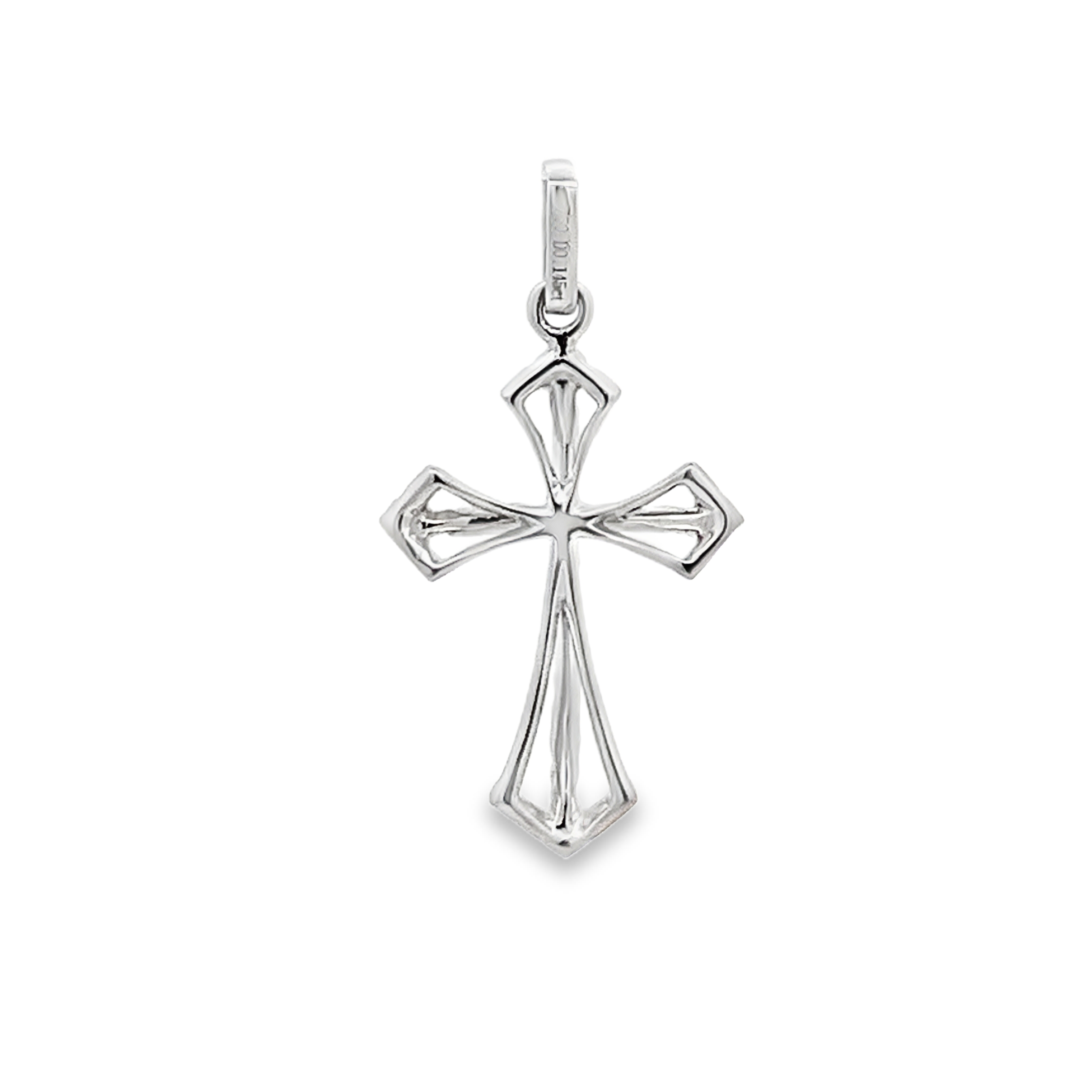 18K White Gold Diamond Cross Pendant