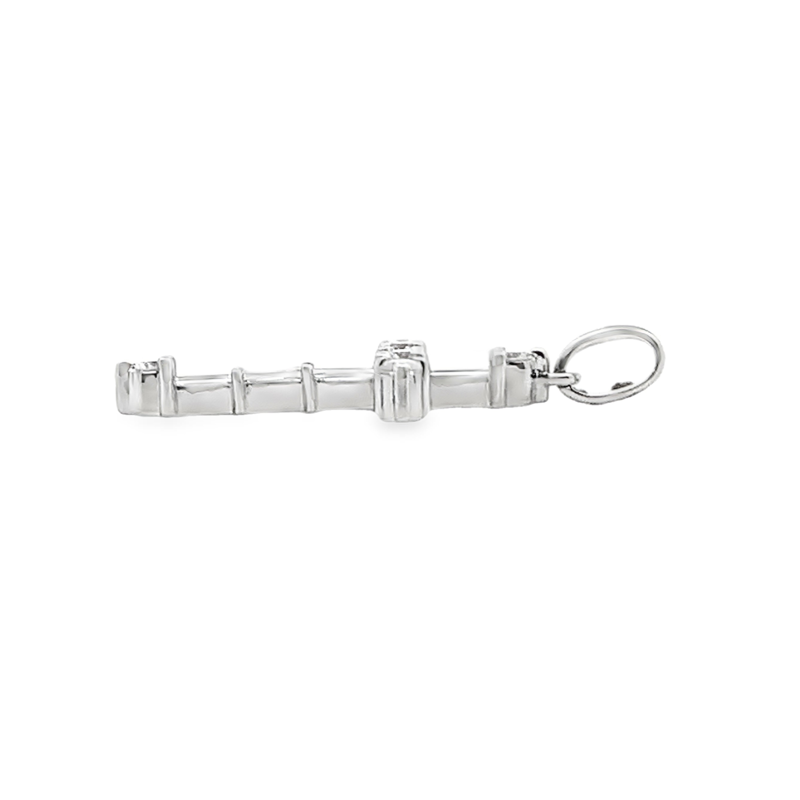 18K White Gold Diamond Cross Pendant