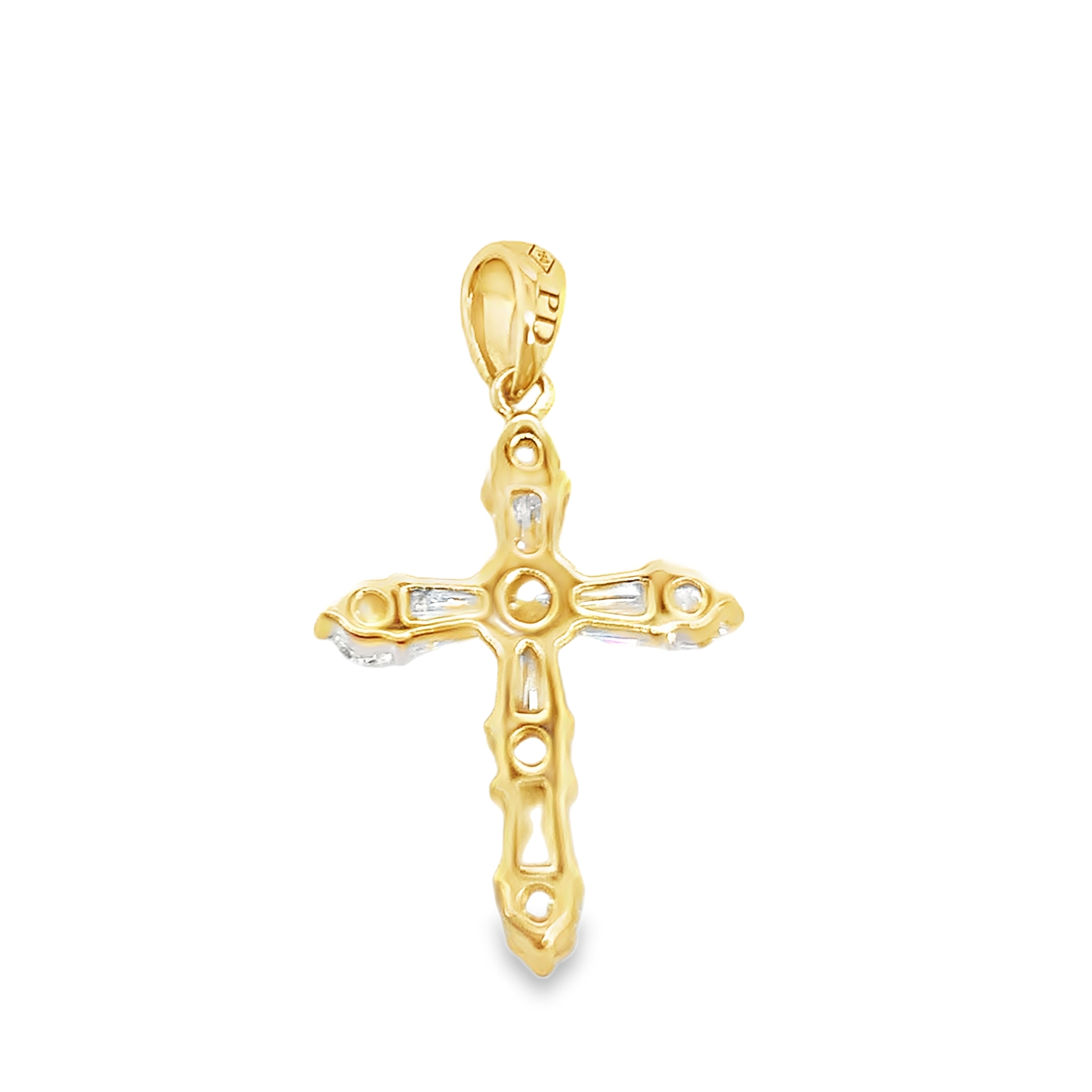 18K Yellow Gold Diamond Cross Pendant