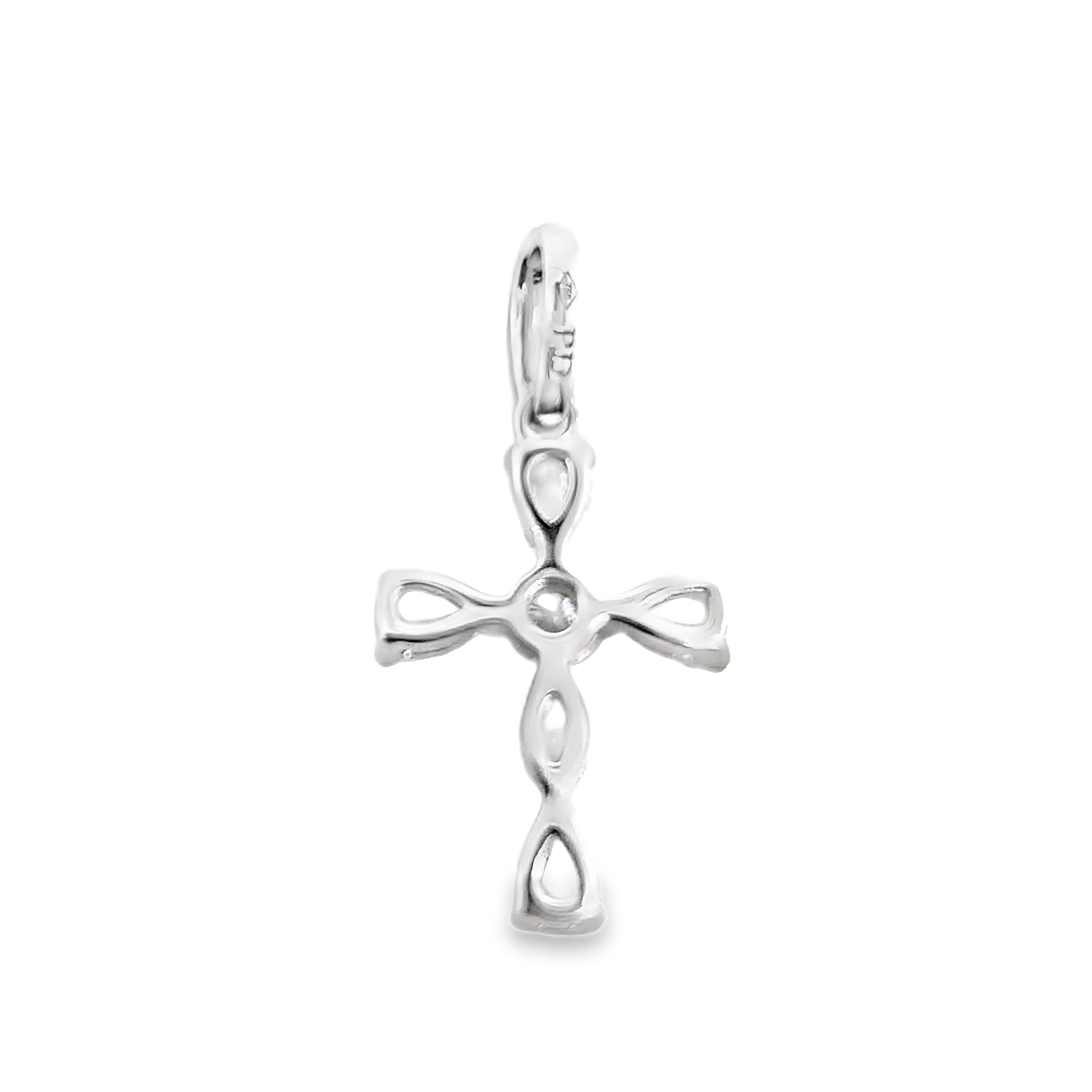 18K White Gold Diamond Cross Pendant