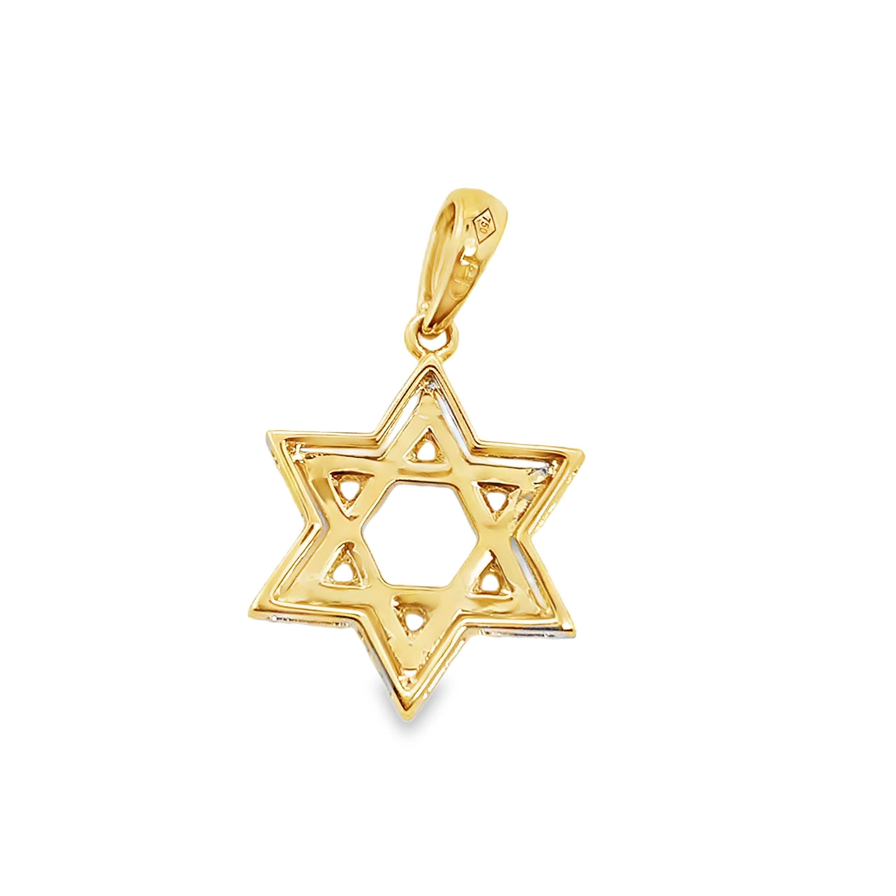 18K Yellow Gold Diamond Star of David Pendant
