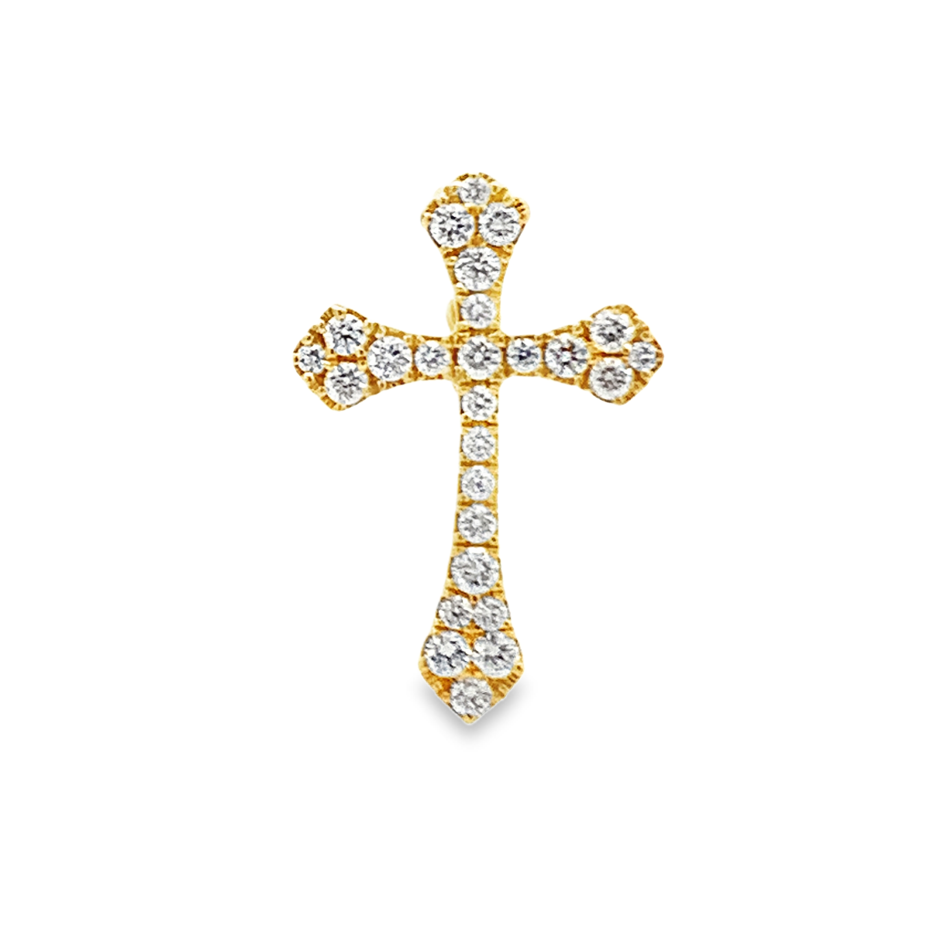 18K Yellow Gold Diamond Cross Slide Pendant