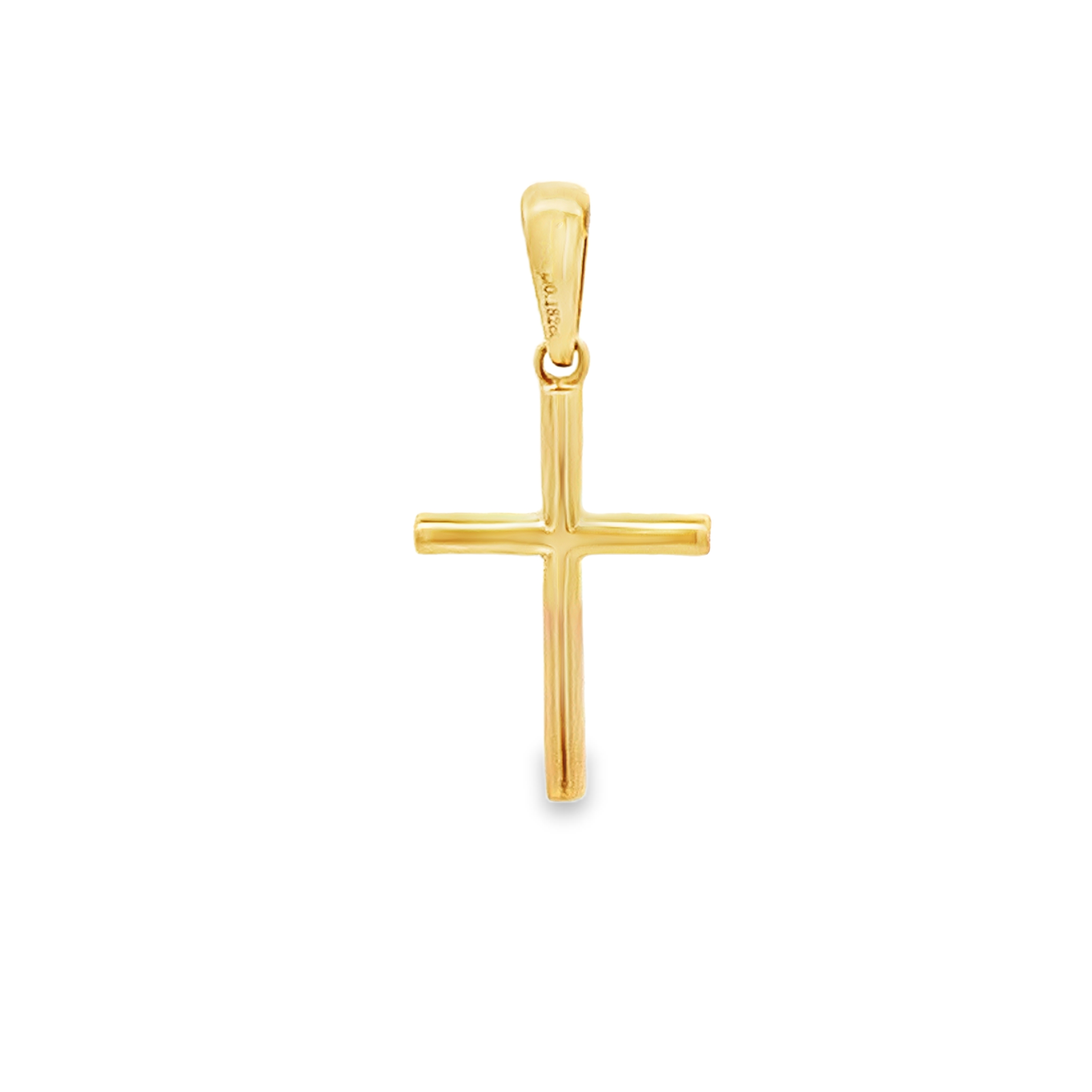 18K Yellow Gold Diamond Cross Pendant