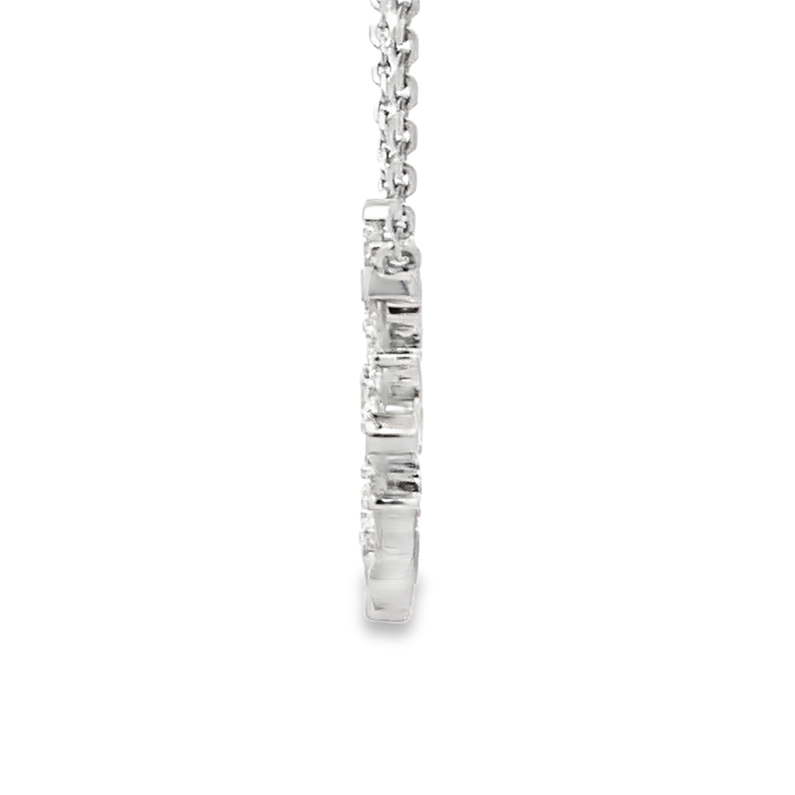 18K White Gold Diamond Circular Pendant