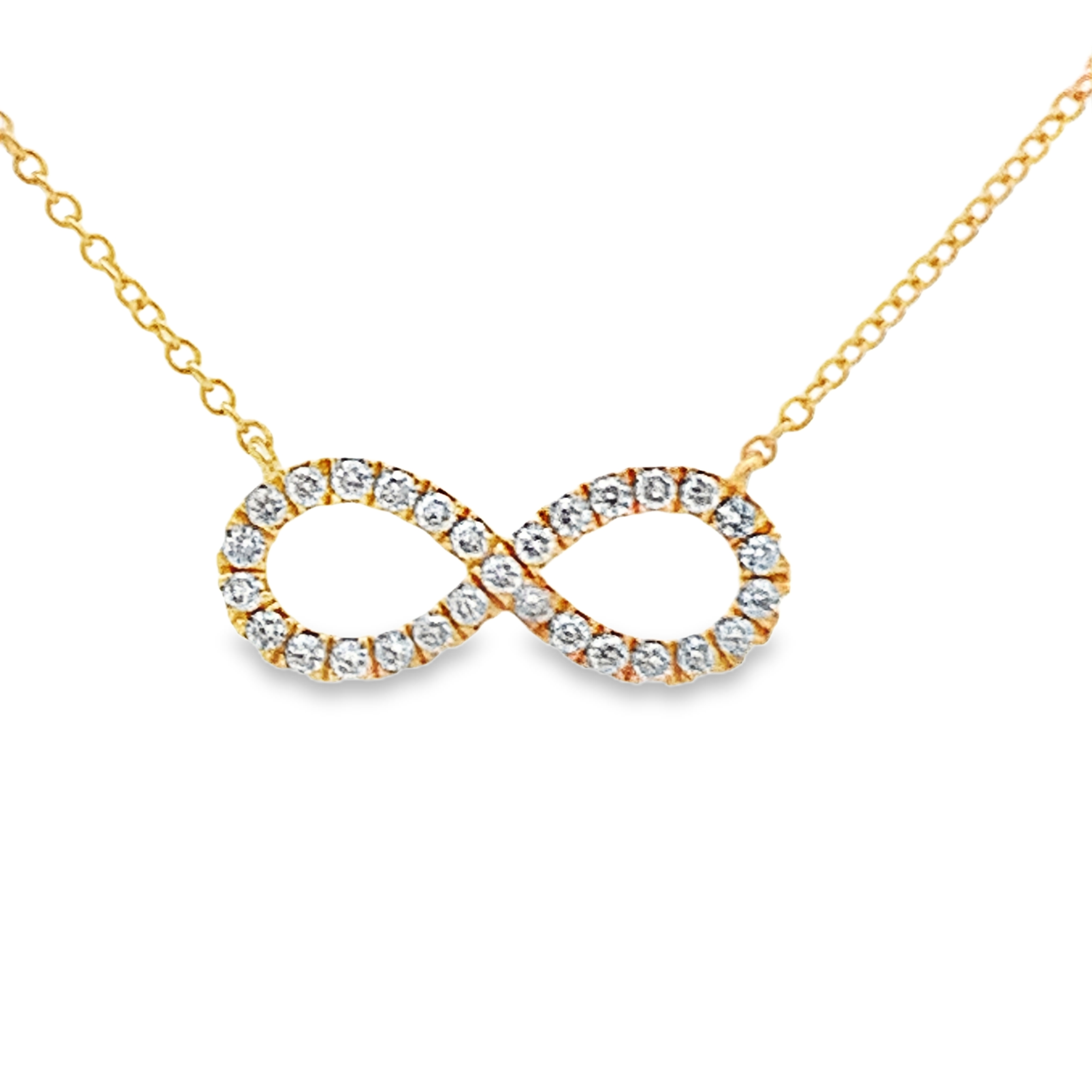 18K Yellow Gold Infinity Diamond Pendant