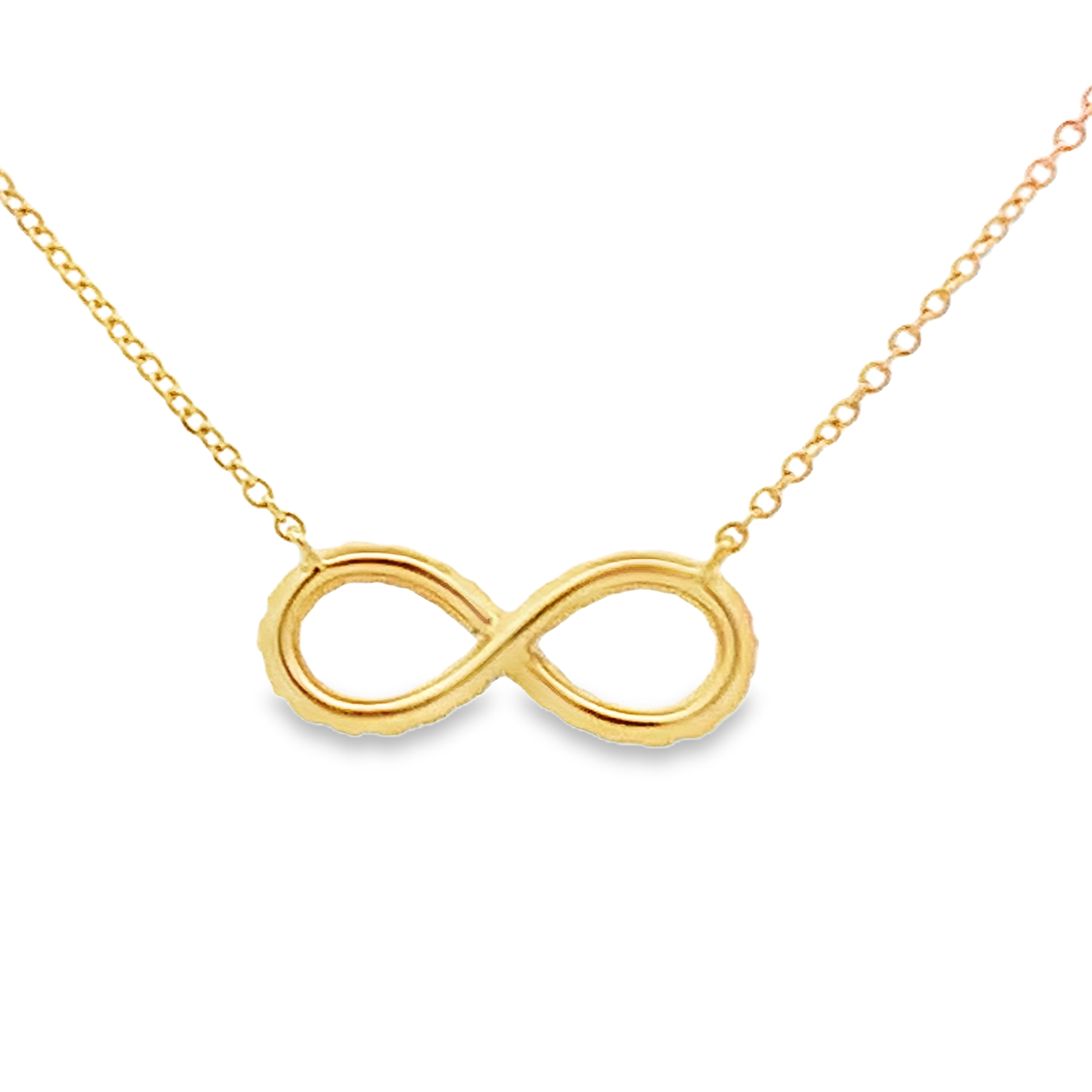 18K Yellow Gold Infinity Diamond Pendant