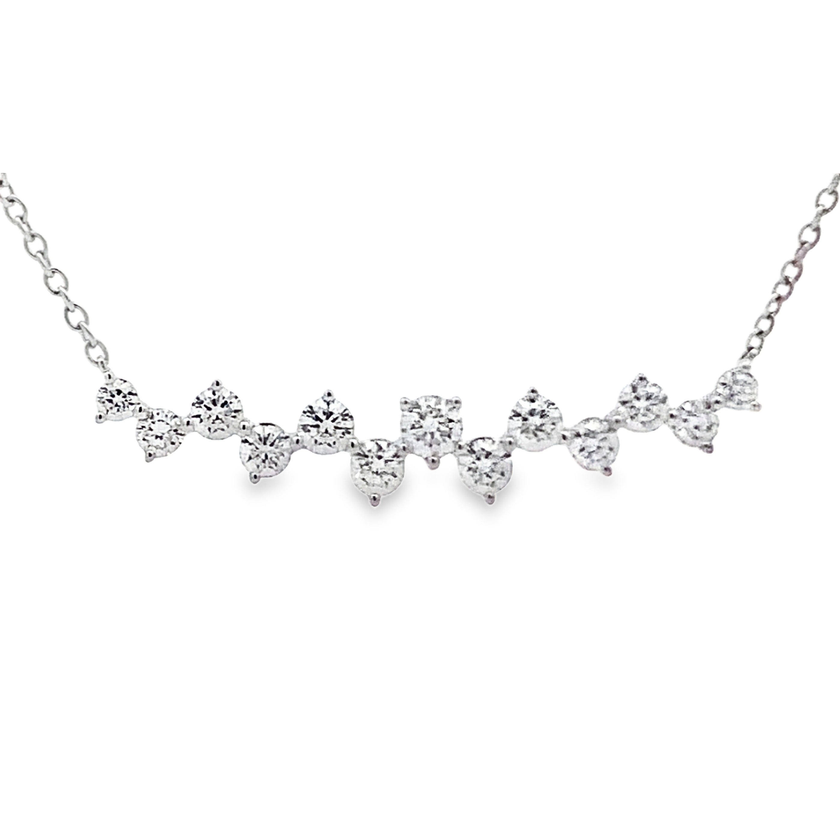 18K White Gold Diamond Pendant with Chain