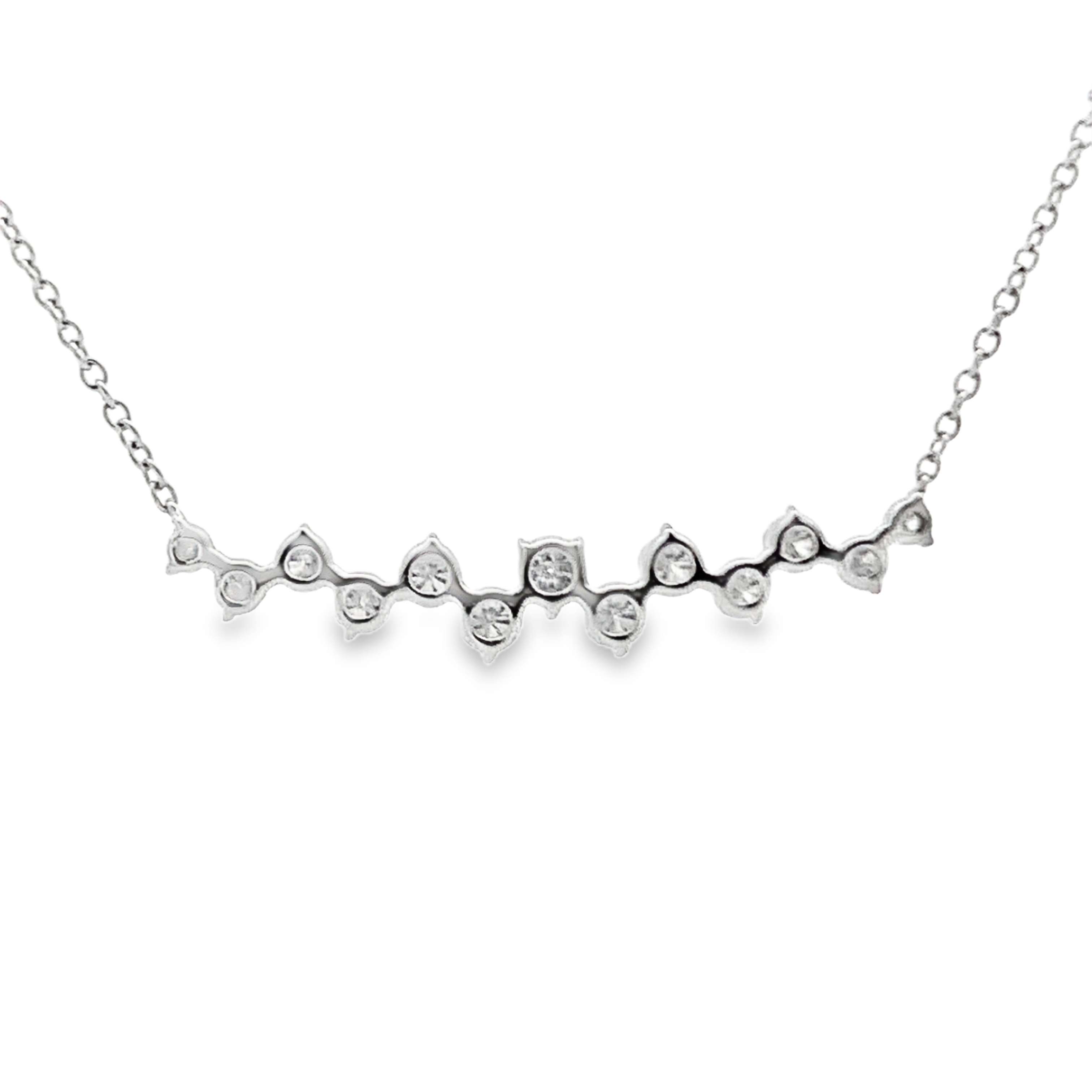 18K White Gold Diamond Pendant with Chain