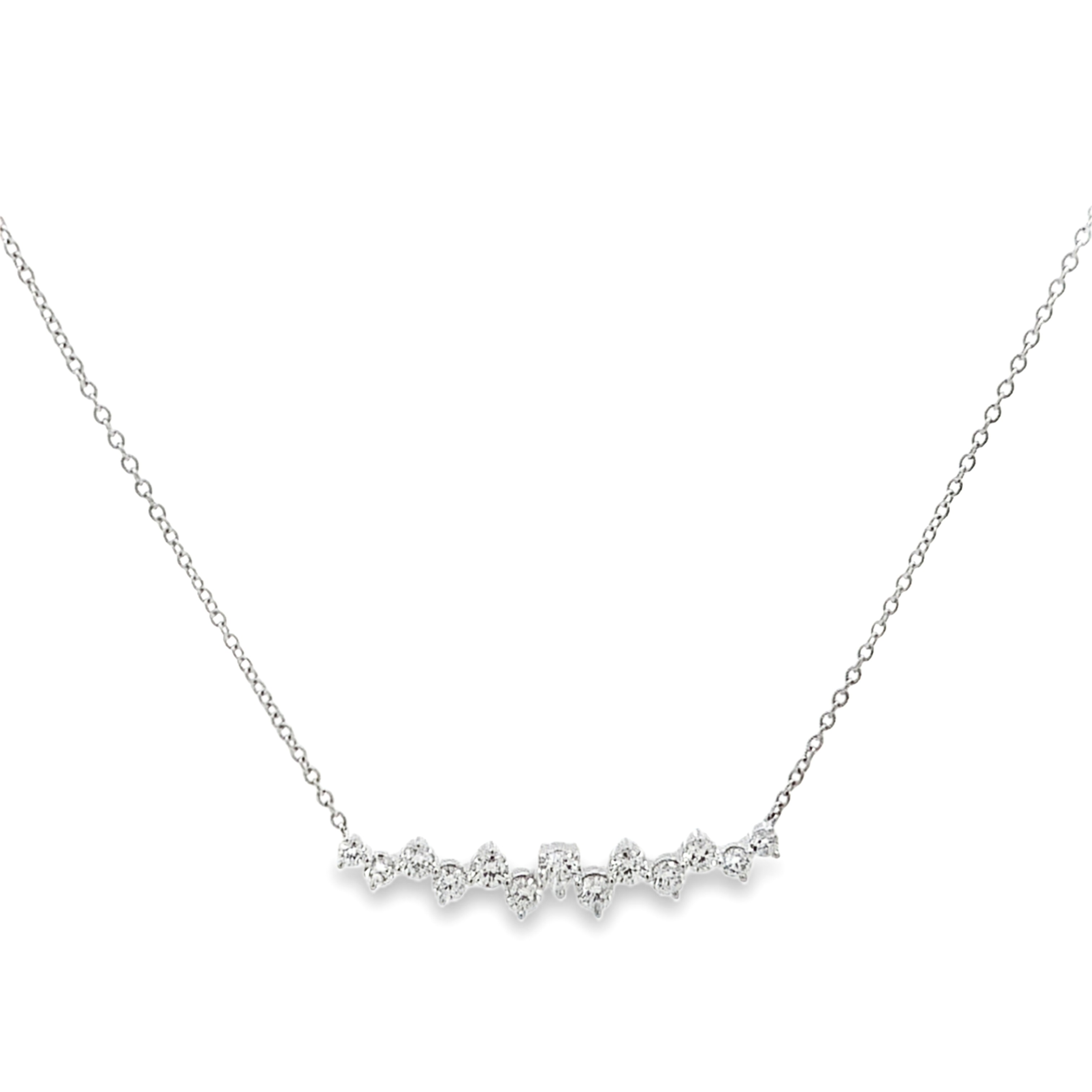 18K White Gold Diamond Pendant with Chain