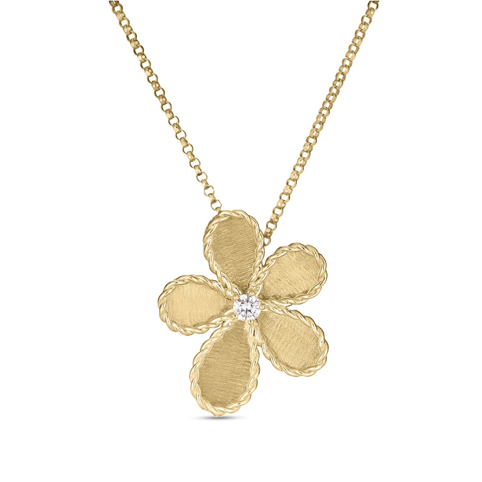 Roberto Coin 18K Yellow Gold Diamond Jasmine Pendant