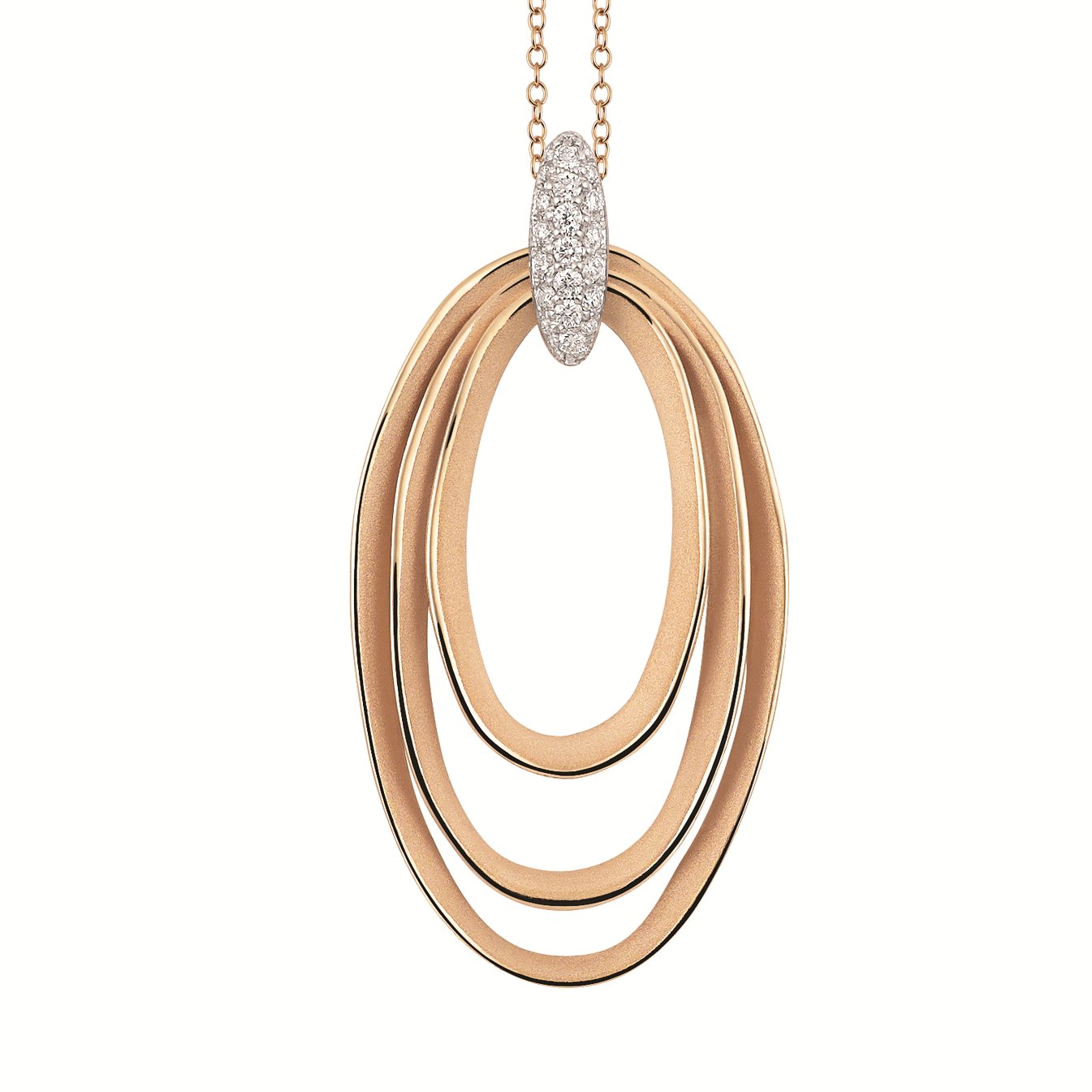 Cammilli 18K Dune Chic Pave Orange Apricot Gold Diamond Pendant with Round Diamonds