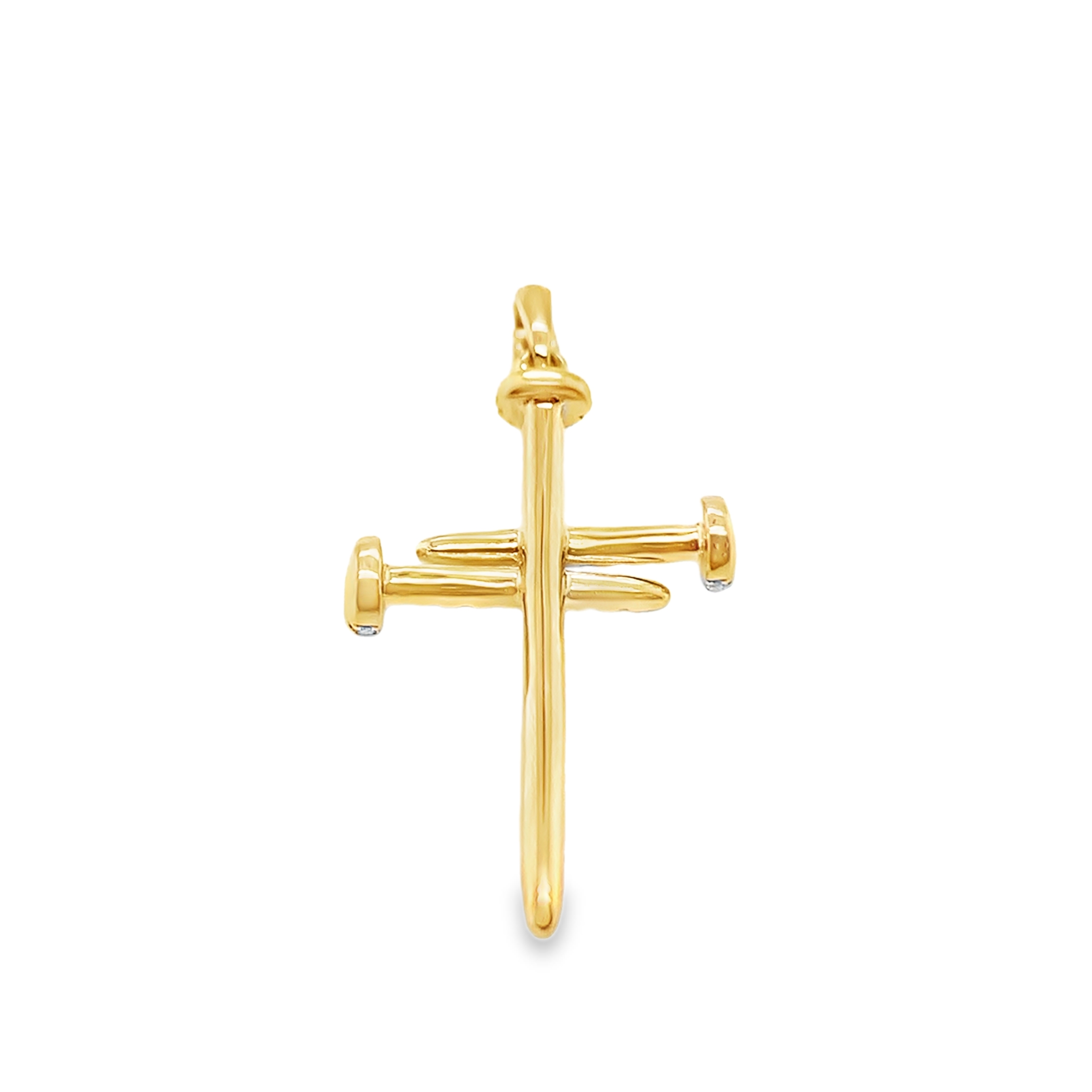 18K Yellow Gold Diamond Cross Pendant