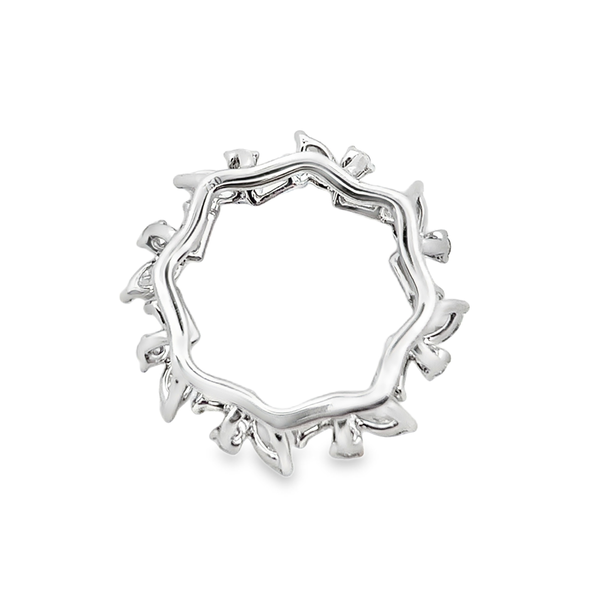 18K White Gold Circular Diamond Slider Pendant